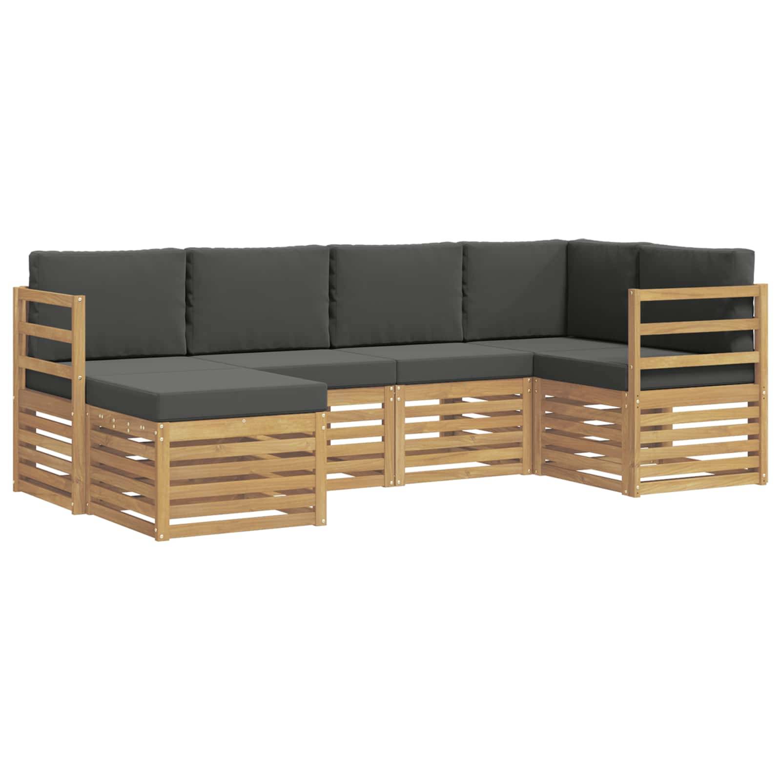 vidaXL Outdoor-Sofagarnitur 6 pcs Weiß und Anthrazit Polyester