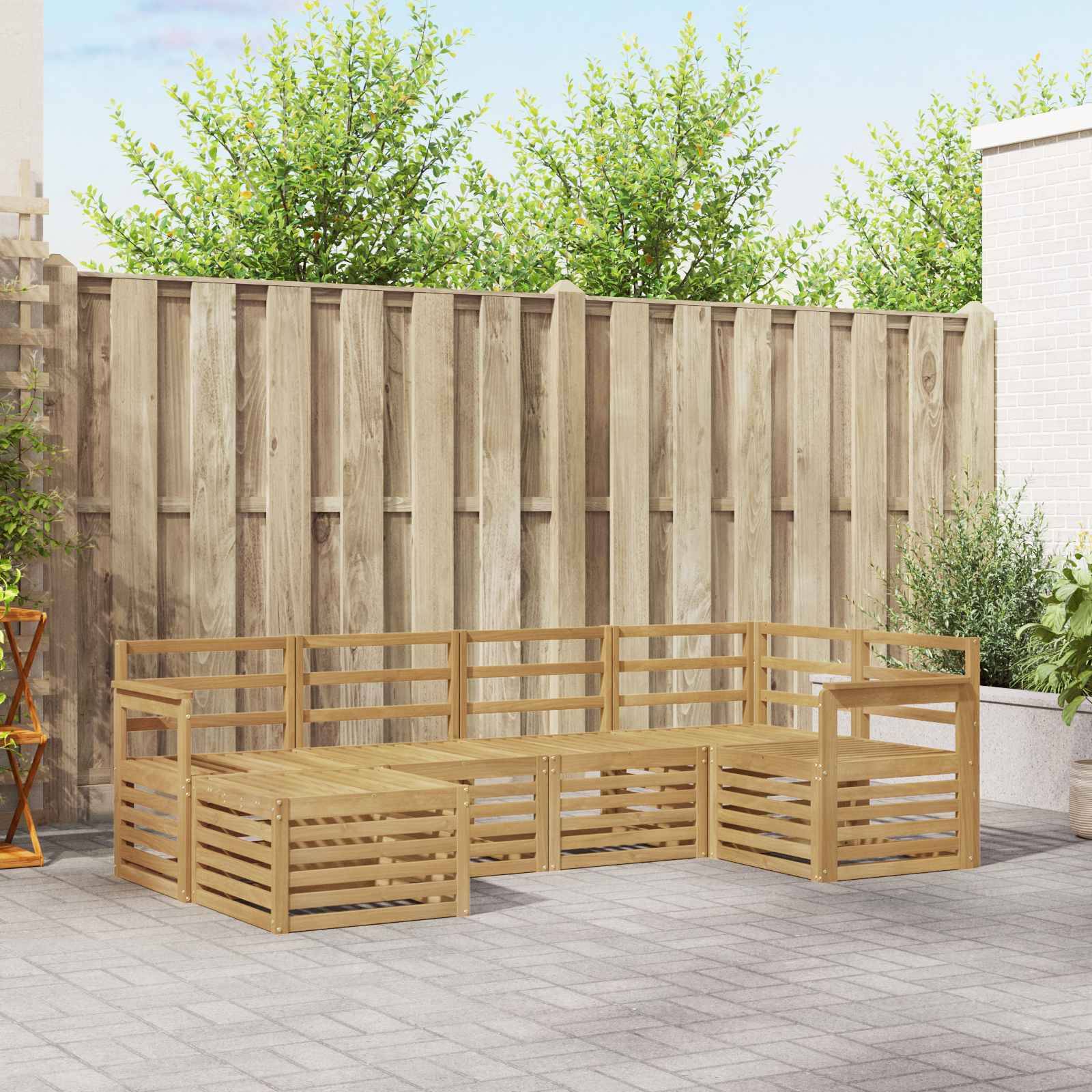 vidaXL Outdoor-Sofagarnitur 6 pcs Weiß Polyester