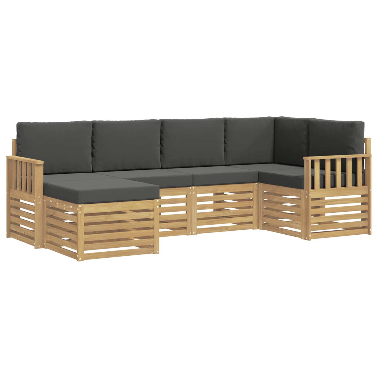 vidaXL Outdoor-Sofagarnitur 6 pcs Weiß und Anthrazit Polyester