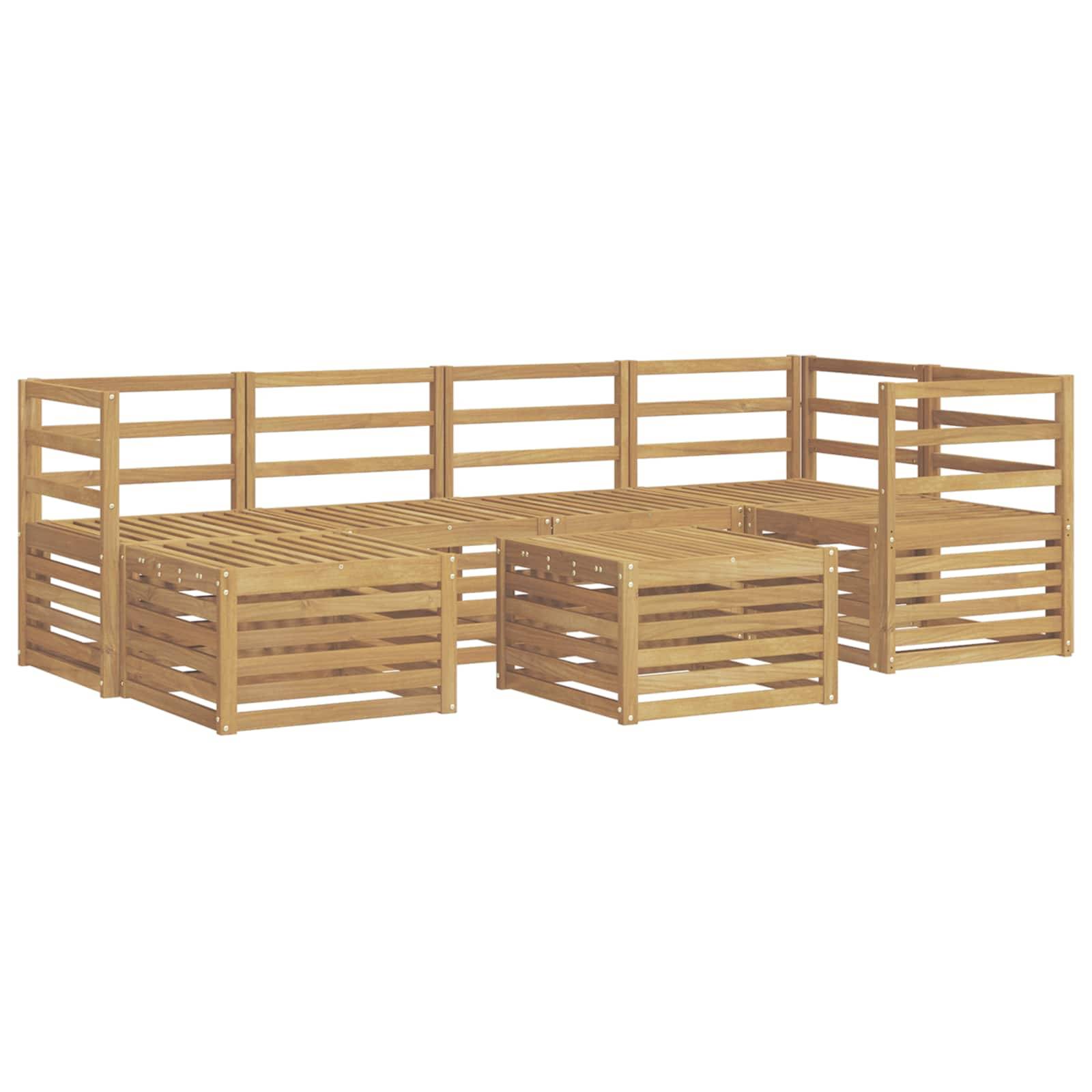 vidaXL Outdoor-Sofagarnitur 7 pcs Weiß Polyester