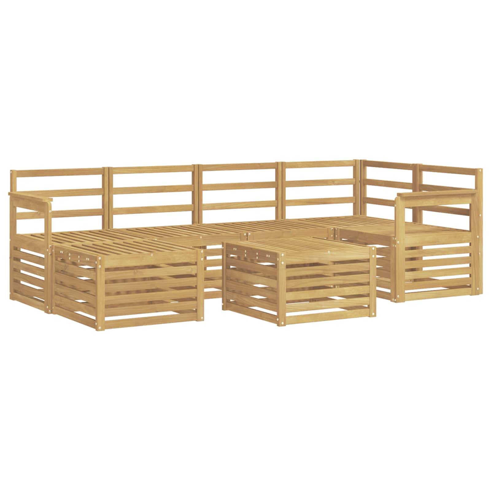vidaXL Outdoor-Sofagarnitur 7 pcs Weiß Polyester