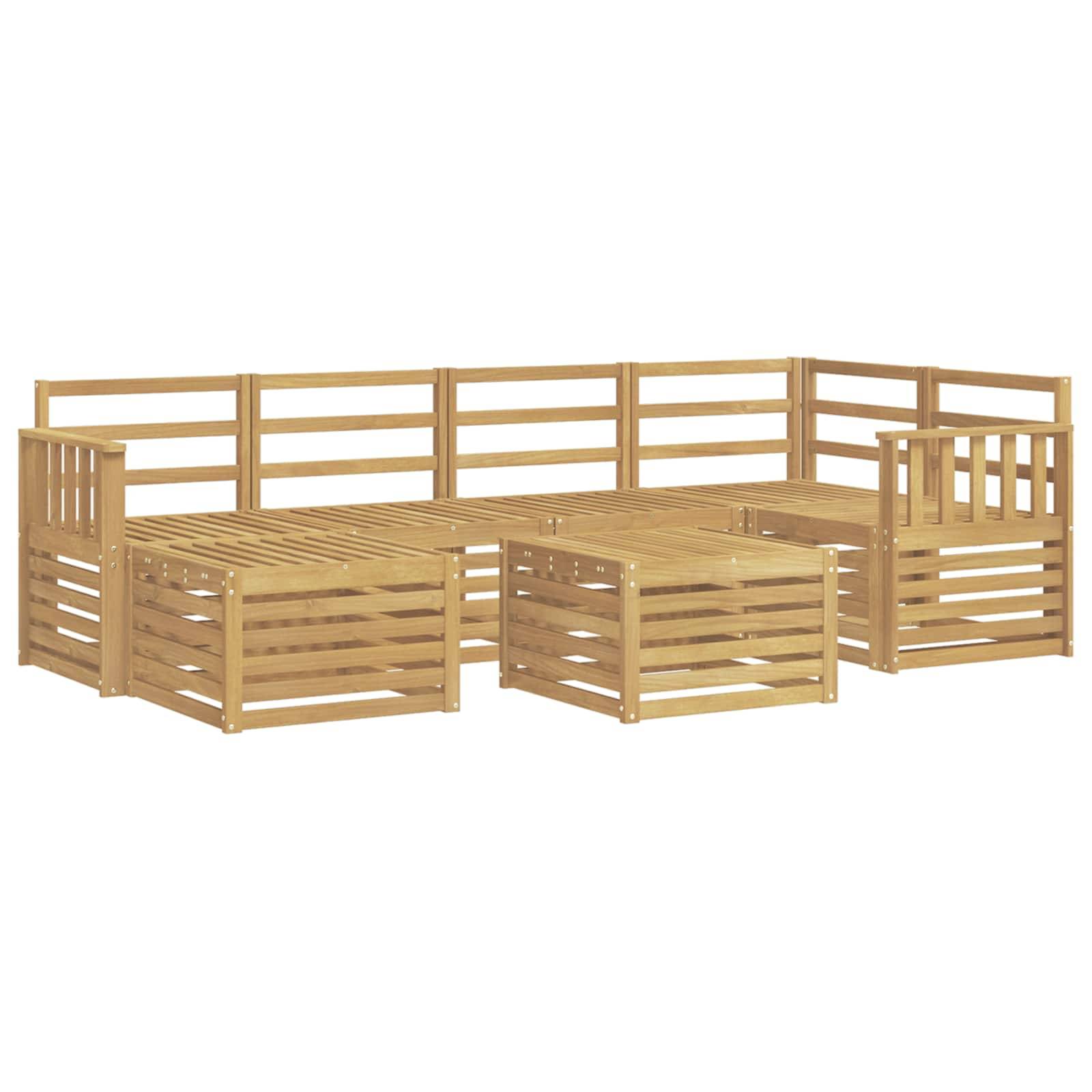vidaXL Outdoor-Sofagarnitur 7 pcs Weiß Polyester