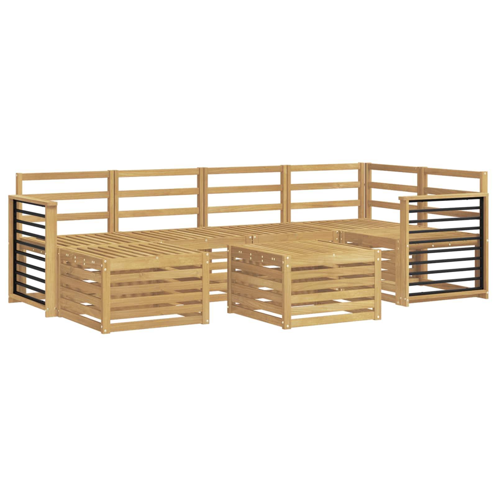 vidaXL Outdoor-Sofagarnitur 7 pcs Weiß Polyester