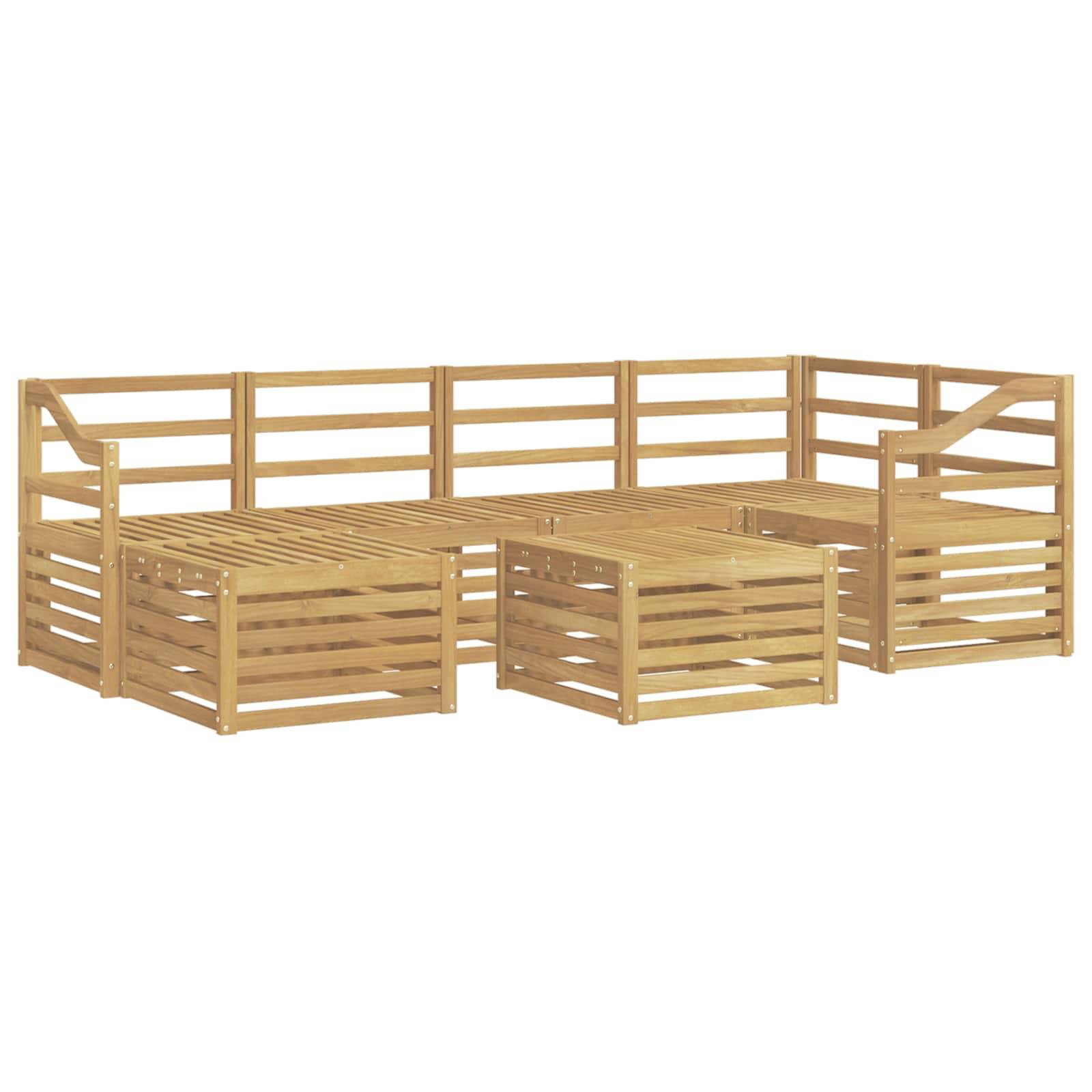 vidaXL Outdoor-Sofagarnitur 7 pcs Weiß Polyester
