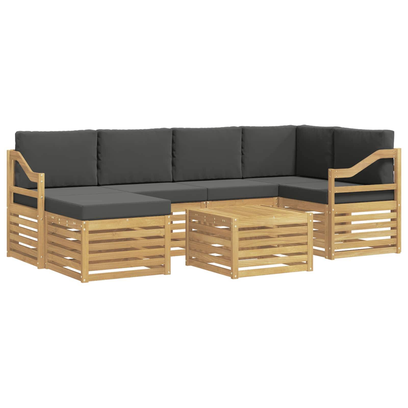 vidaXL Outdoor-Sofagarnitur 7 pcs Weiß und Anthrazit Polyester