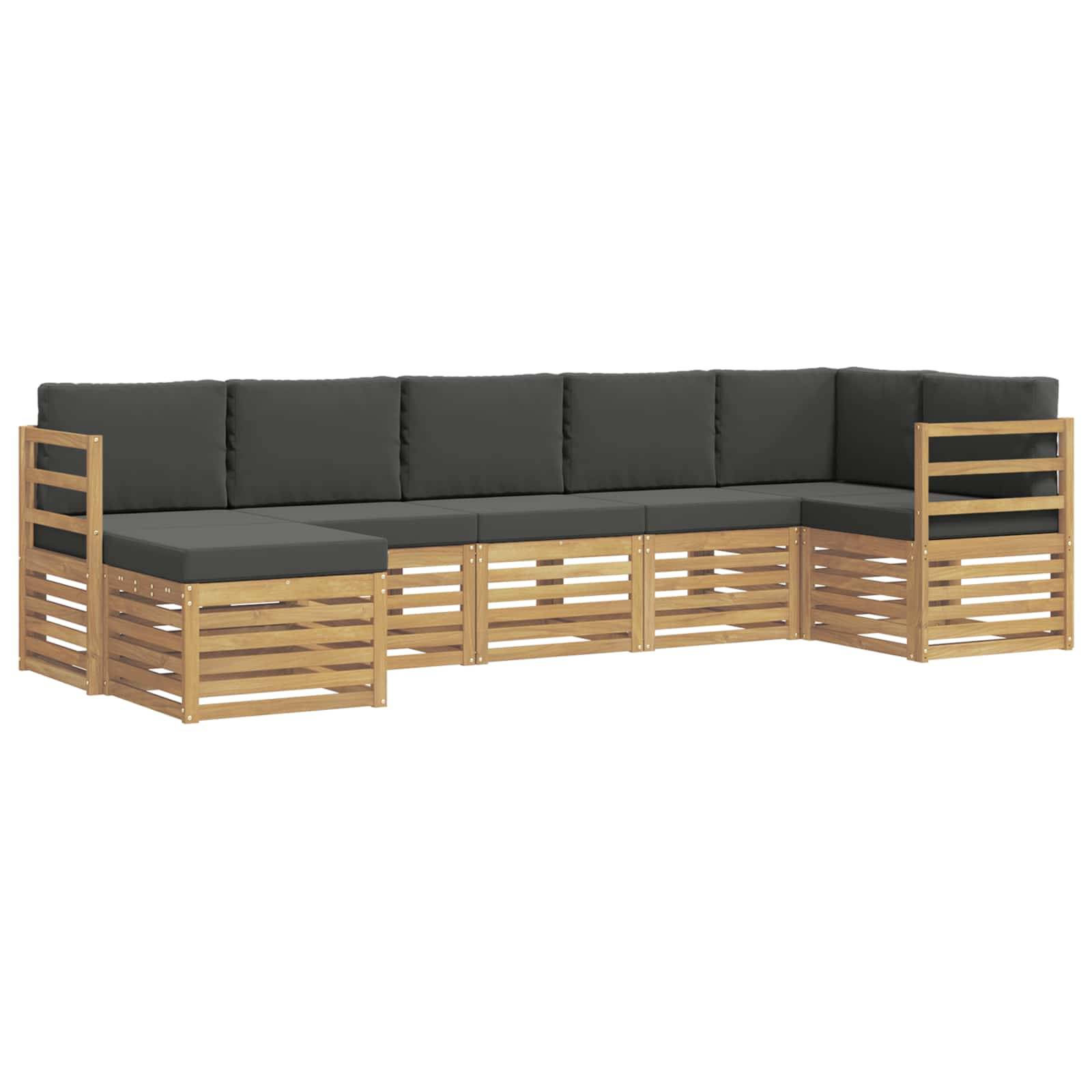 vidaXL Outdoor-Sofagarnitur 7 pcs Weiß und Anthrazit