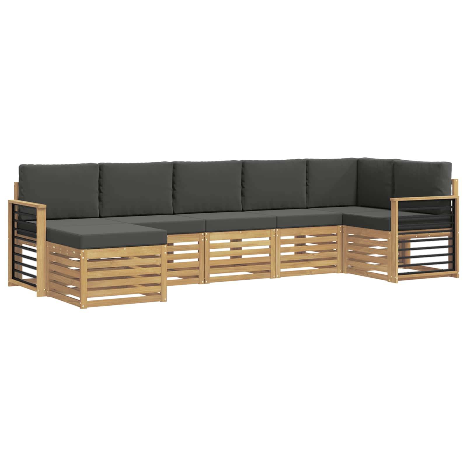 vidaXL Outdoor-Sofagarnitur 7 pcs Weiß und Anthrazit