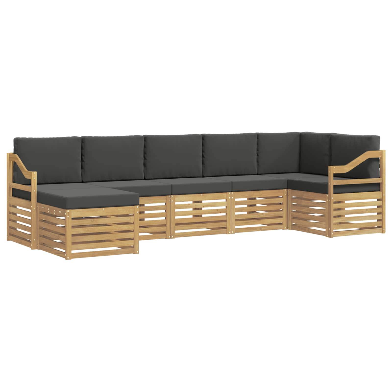 vidaXL Outdoor-Sofagarnitur 7 pcs Weiß und Anthrazit