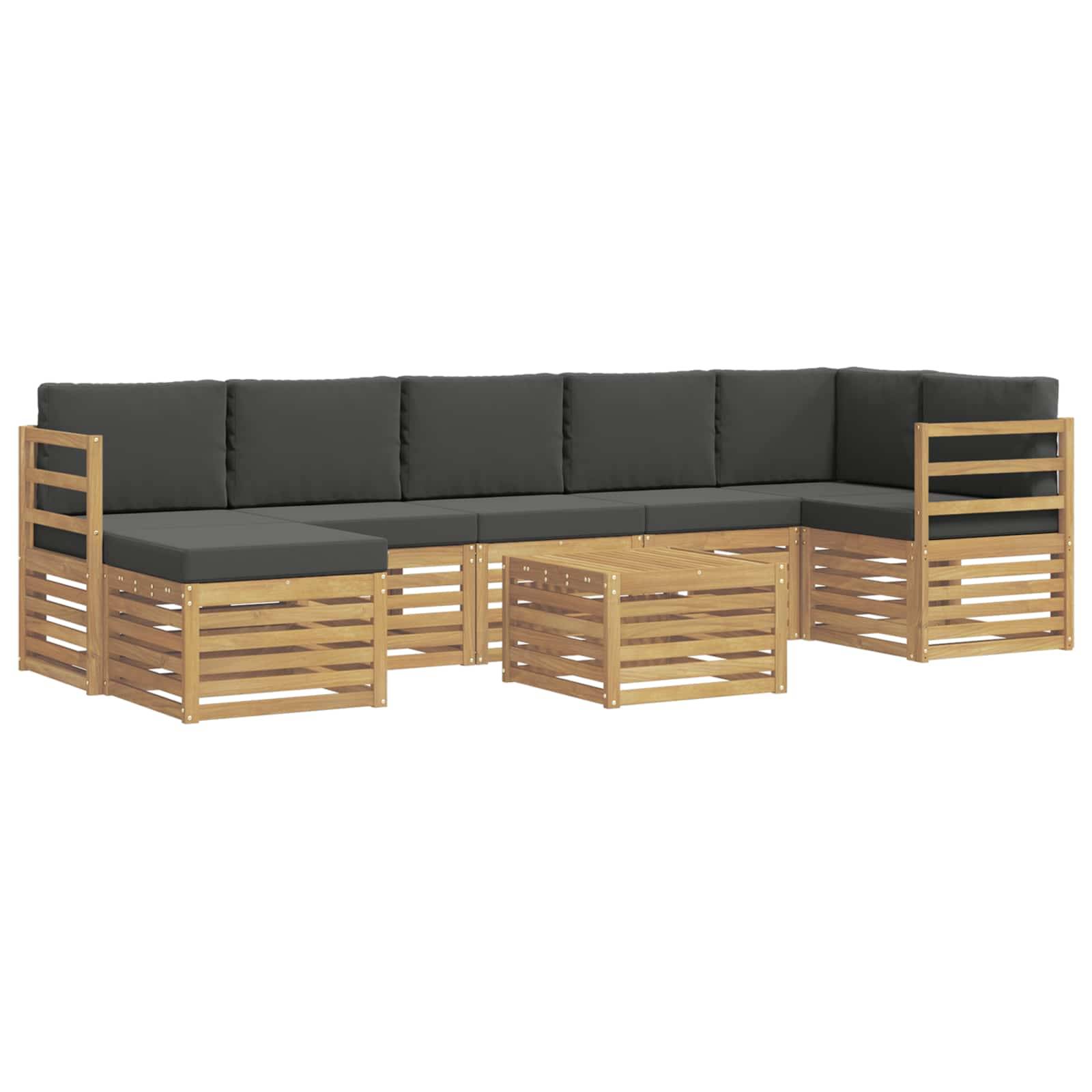 vidaXL Outdoor-Sofagarnitur 8 pcs Weiß und Anthrazit 59 x 59 x 37 cm