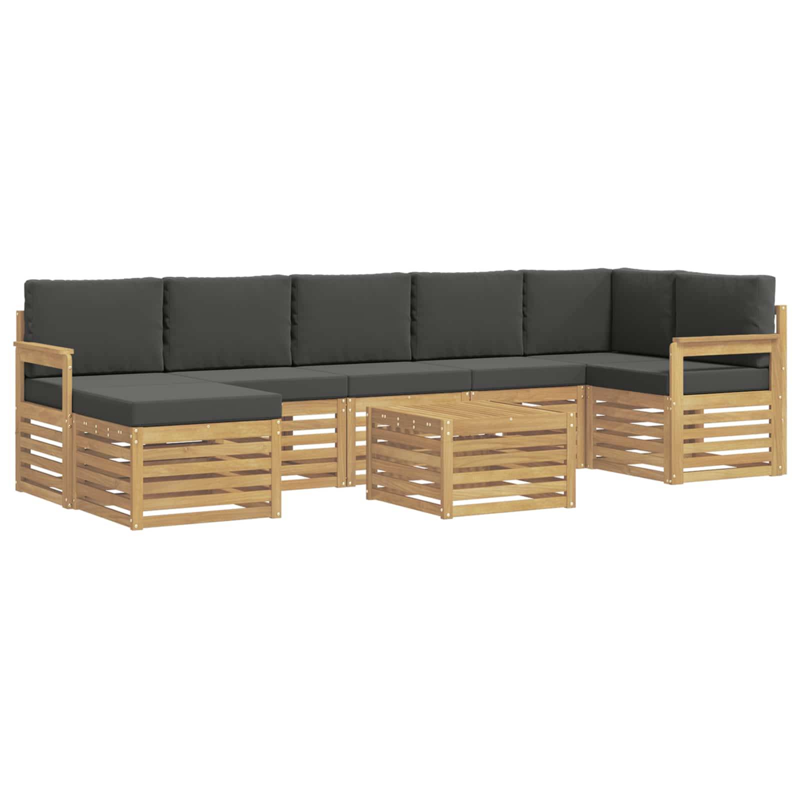 vidaXL Outdoor-Sofagarnitur 8 pcs Weiß und Anthrazit 59 x 59 x 37 cm