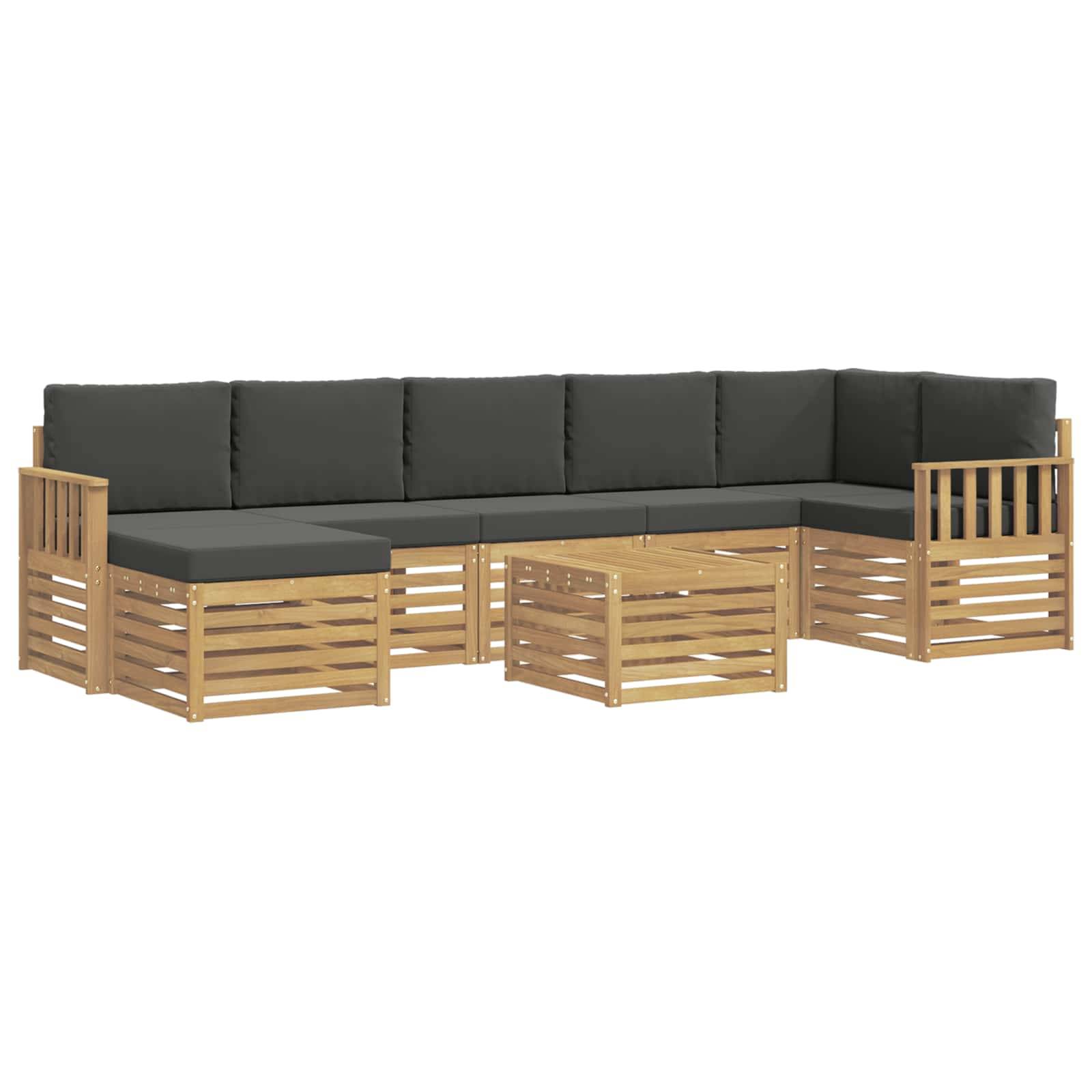 vidaXL Outdoor-Sofagarnitur 8 pcs Weiß und Anthrazit 59 x 59 x 37 cm