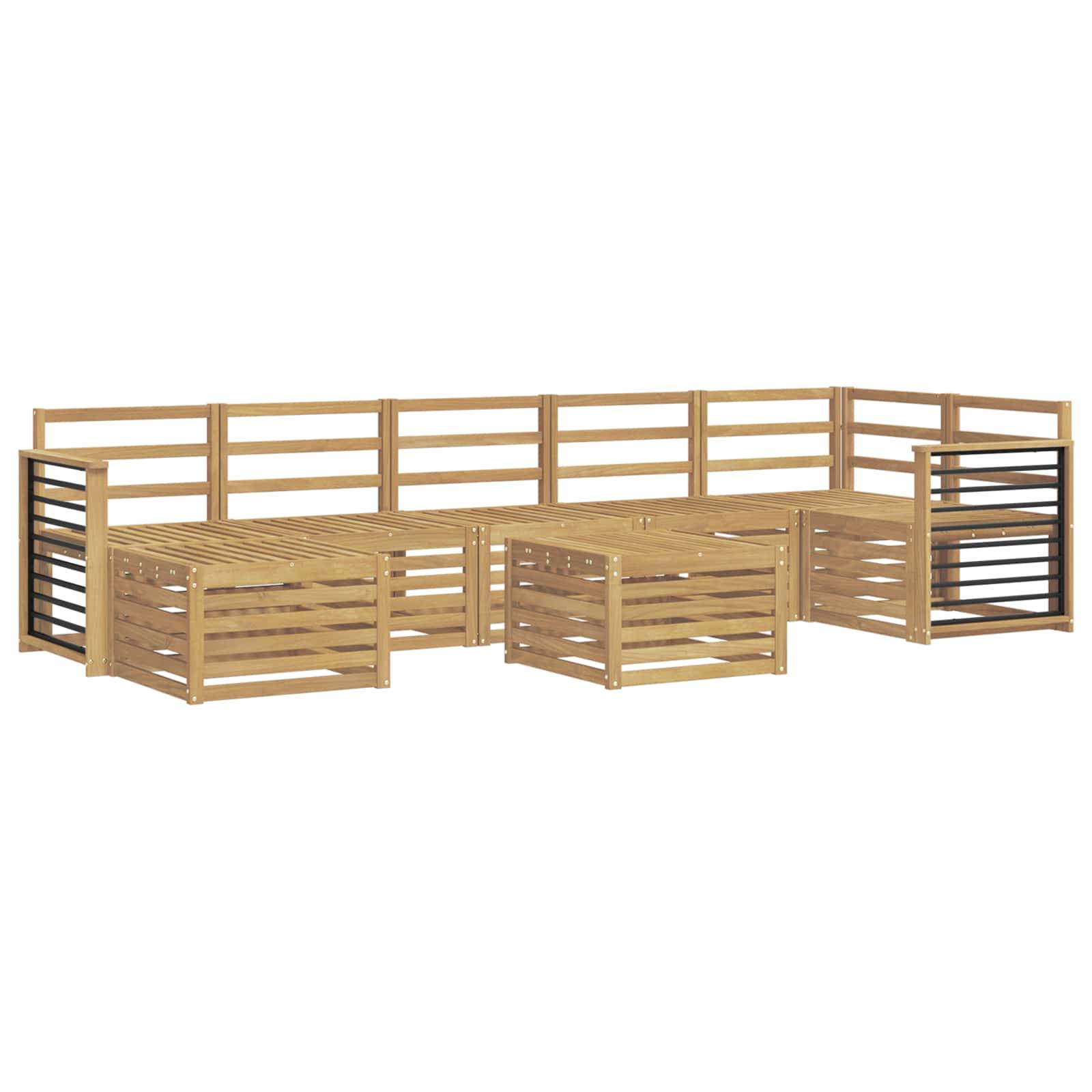 vidaXL Outdoor-Sofagarnitur 8 pcs Weiß 59 x 59 x 37 cm