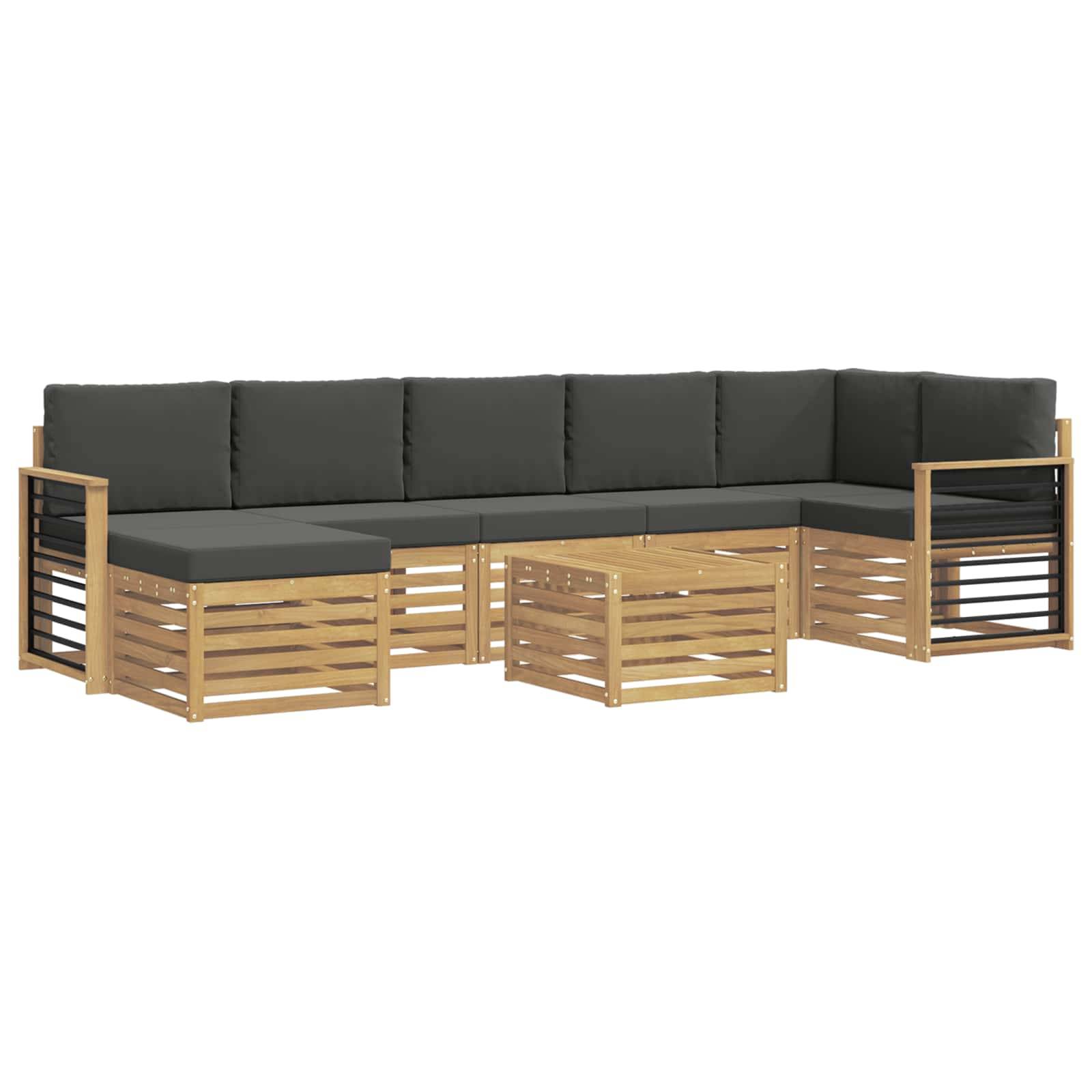 vidaXL Outdoor-Sofagarnitur 8 pcs Weiß und Anthrazit 59 x 59 x 37 cm