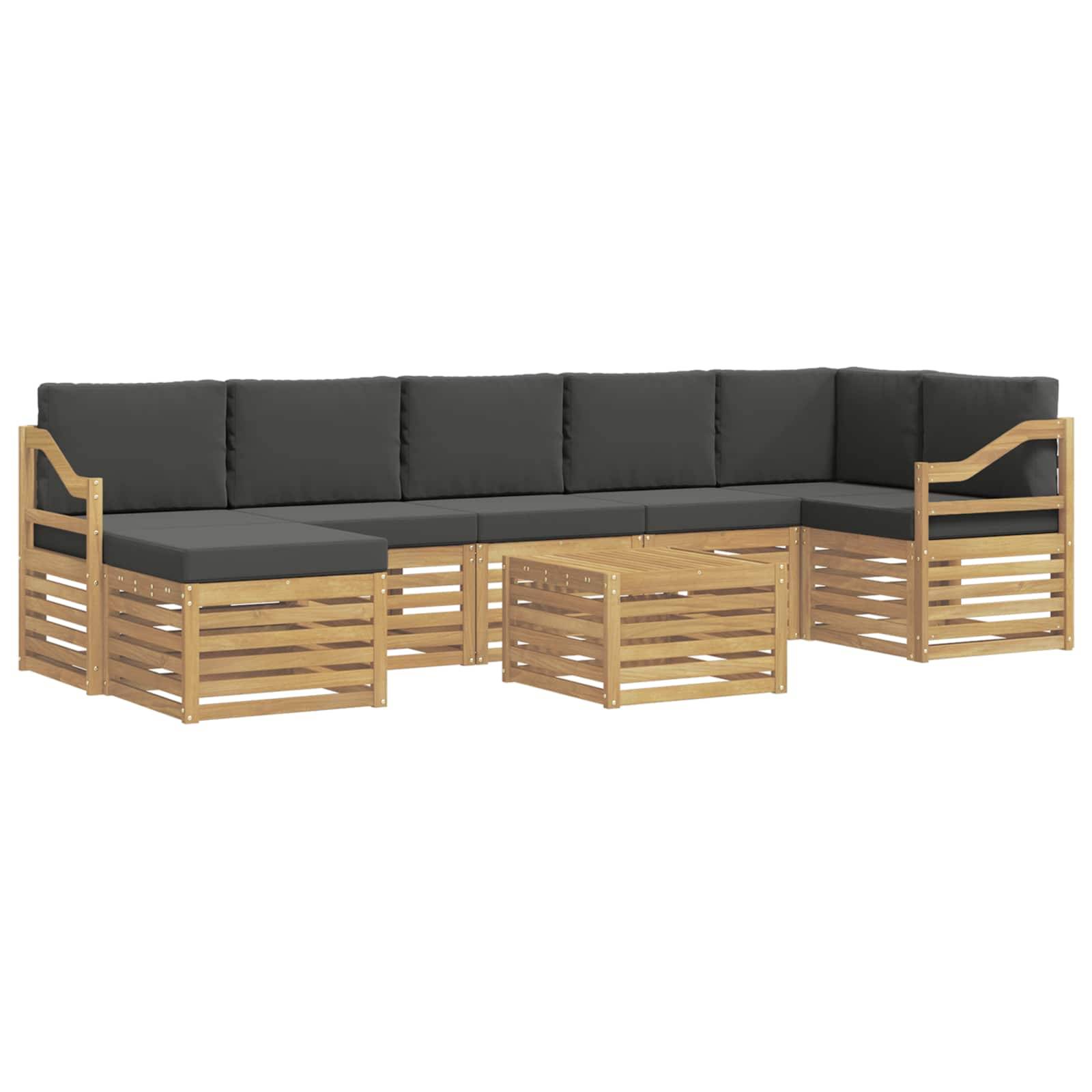 vidaXL Outdoor-Sofagarnitur 8 pcs Weiß und Anthrazit 59 x 59 x 37 cm