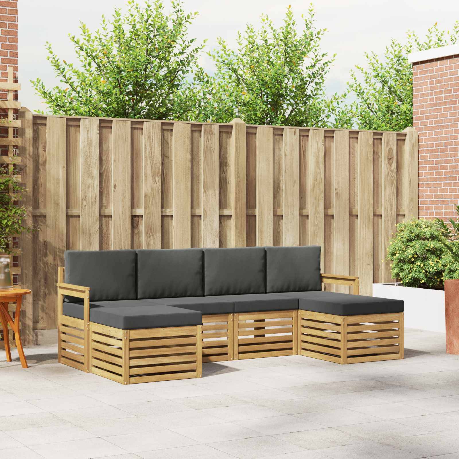 vidaXL Sofagarnituren 6 pcs Weiß und Anthrazit 249 x 122,5 x 73 cm