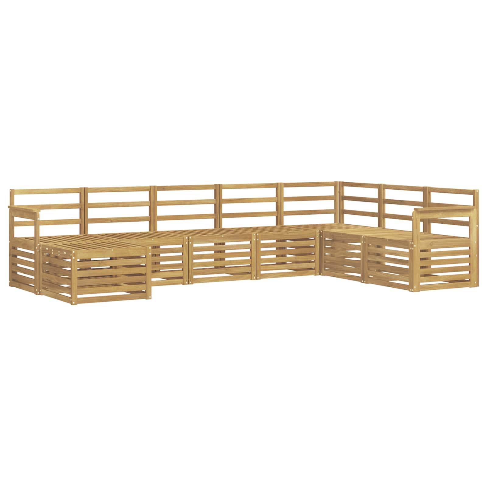 vidaXL Outdoor-Sofagarnitur 8 pcs Weiß 306 x 187,5 x 73 cm