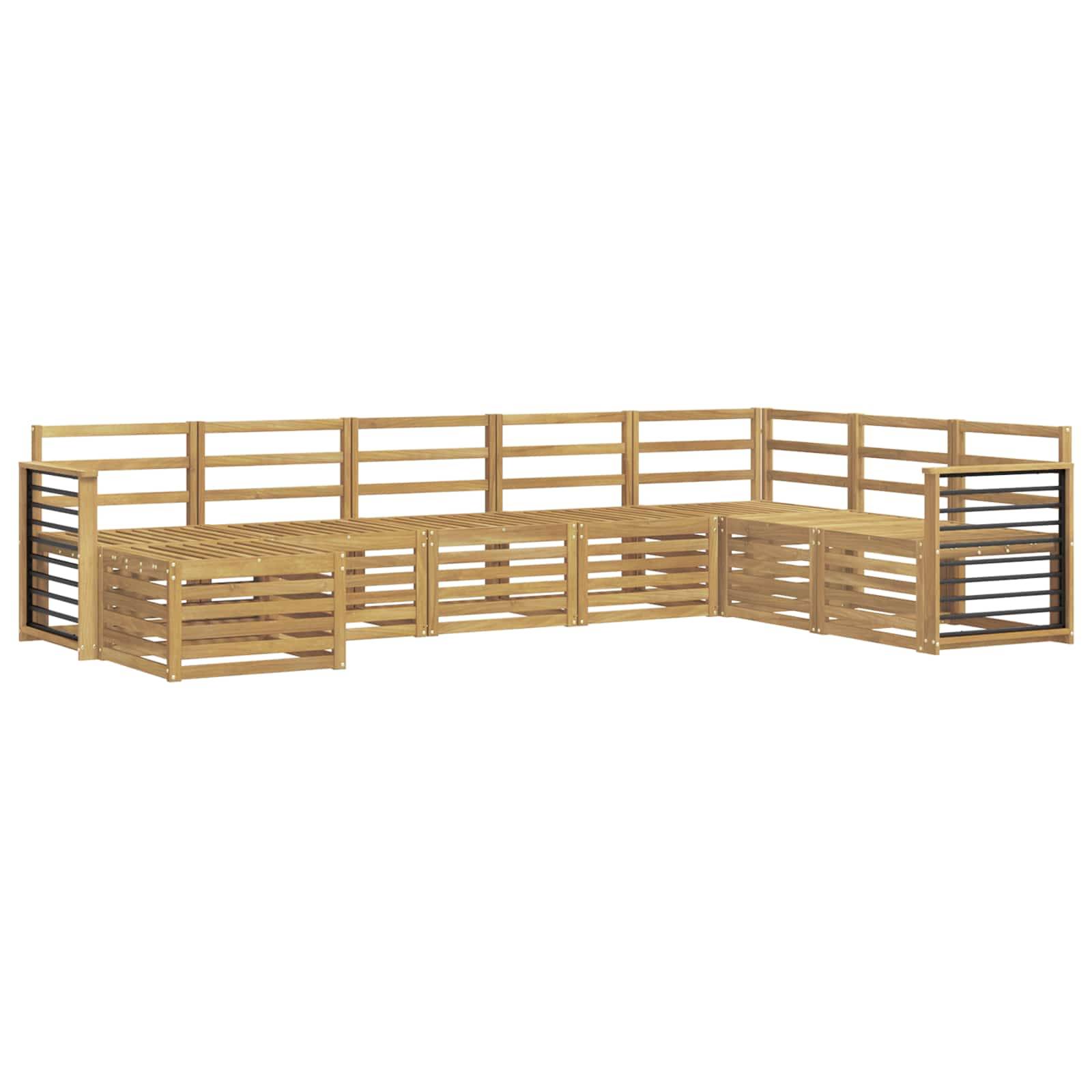 vidaXL Outdoor-Sofagarnitur 8 pcs Weiß 306 x 187,5 x 73 cm