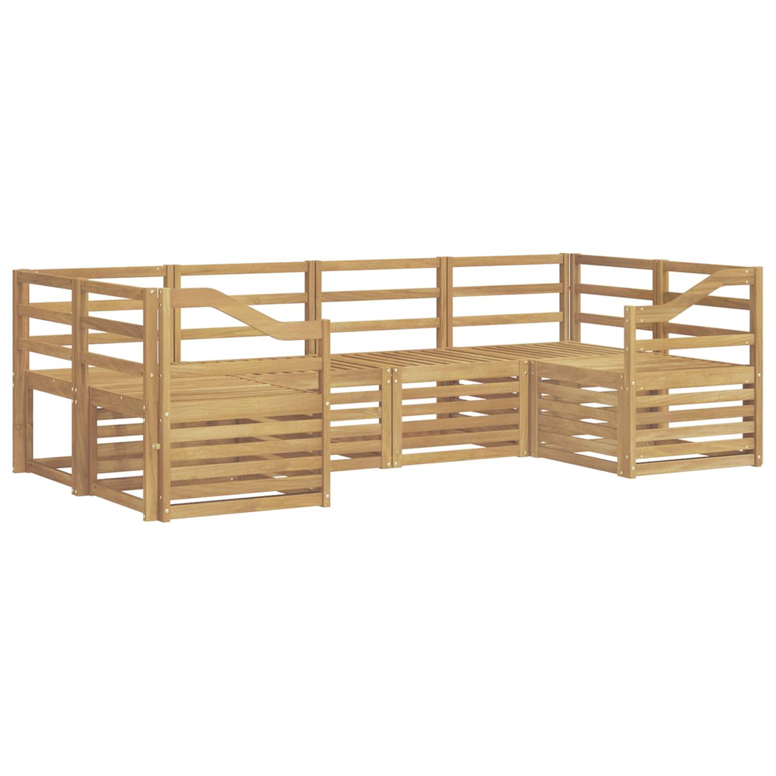 vidaXL Outdoor-Sofagarnitur 6 pcs Weiß 245 x 126,5 x 73 cm