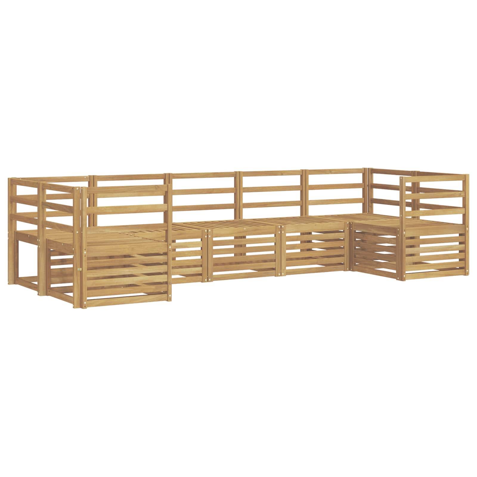 vidaXL Outdoor-Sofagarnitur 7 pcs Weiß 304 x 126,5 x 73 cm