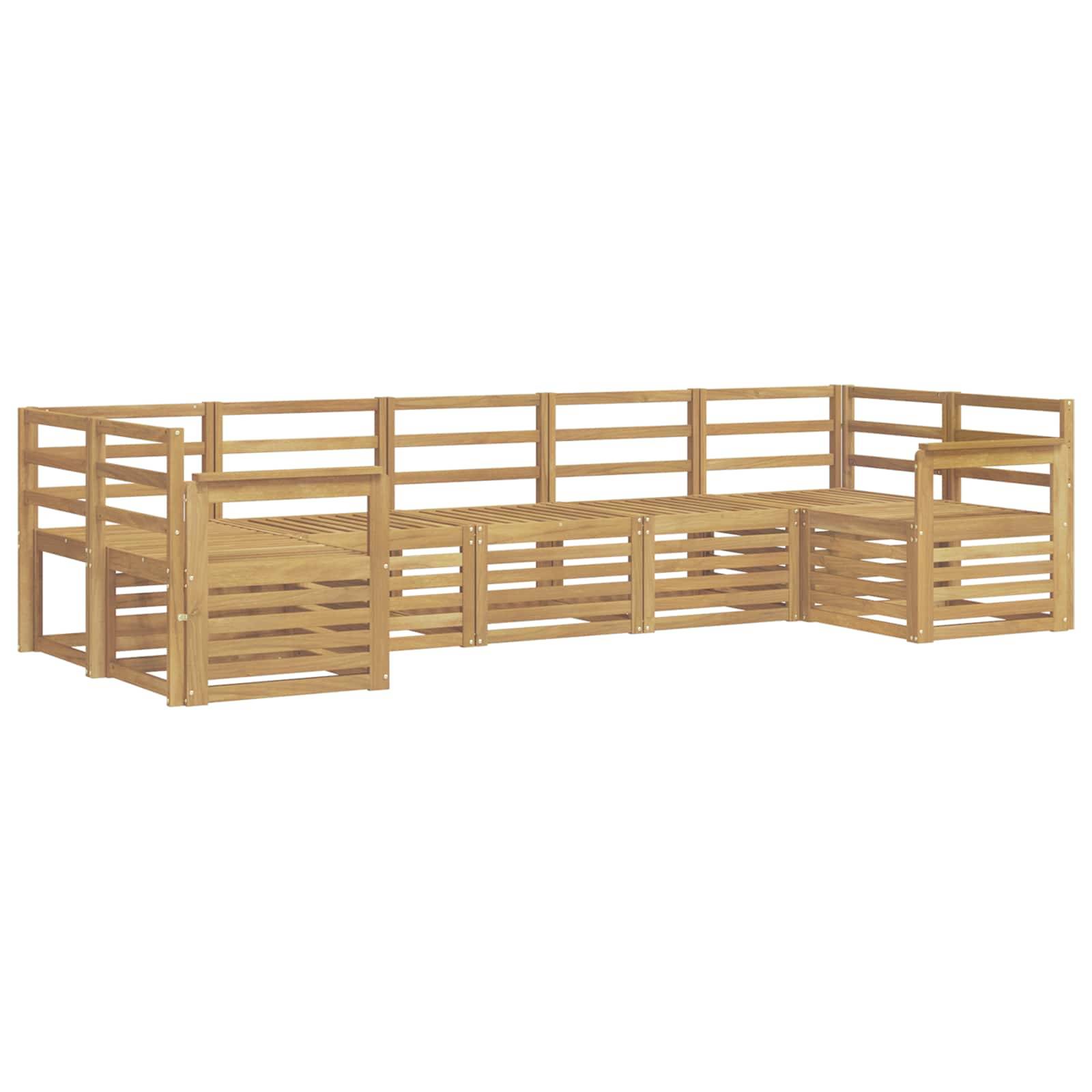 vidaXL Outdoor-Sofagarnitur 7 pcs Weiß 304 x 128,5 x 73 cm