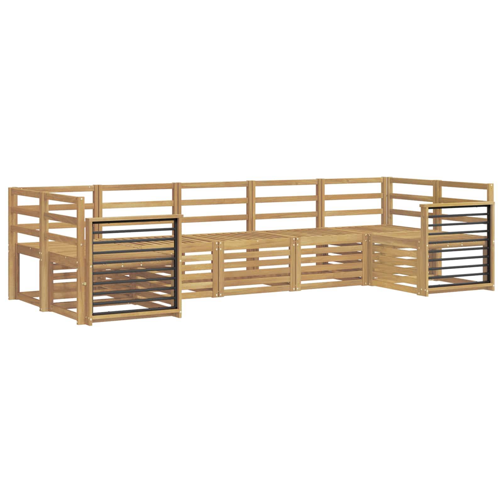 vidaXL Outdoor-Sofagarnitur 7 pcs Weiß 304 x 128,5 x 73 cm