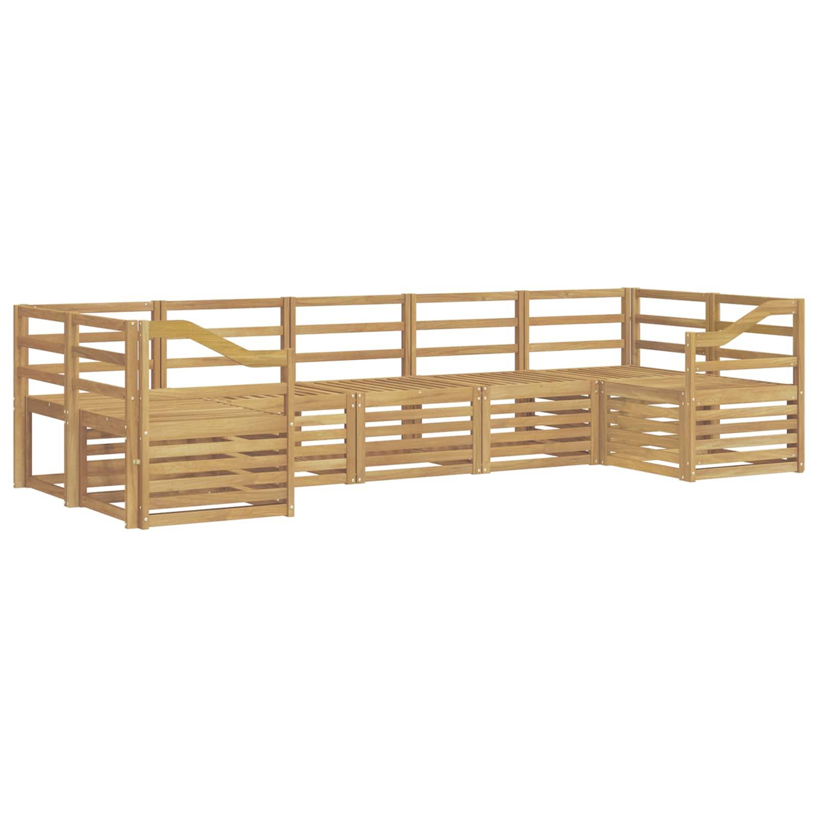 vidaXL Outdoor-Sofagarnitur 7 pcs Weiß 304 x 126,5 x 73 cm
