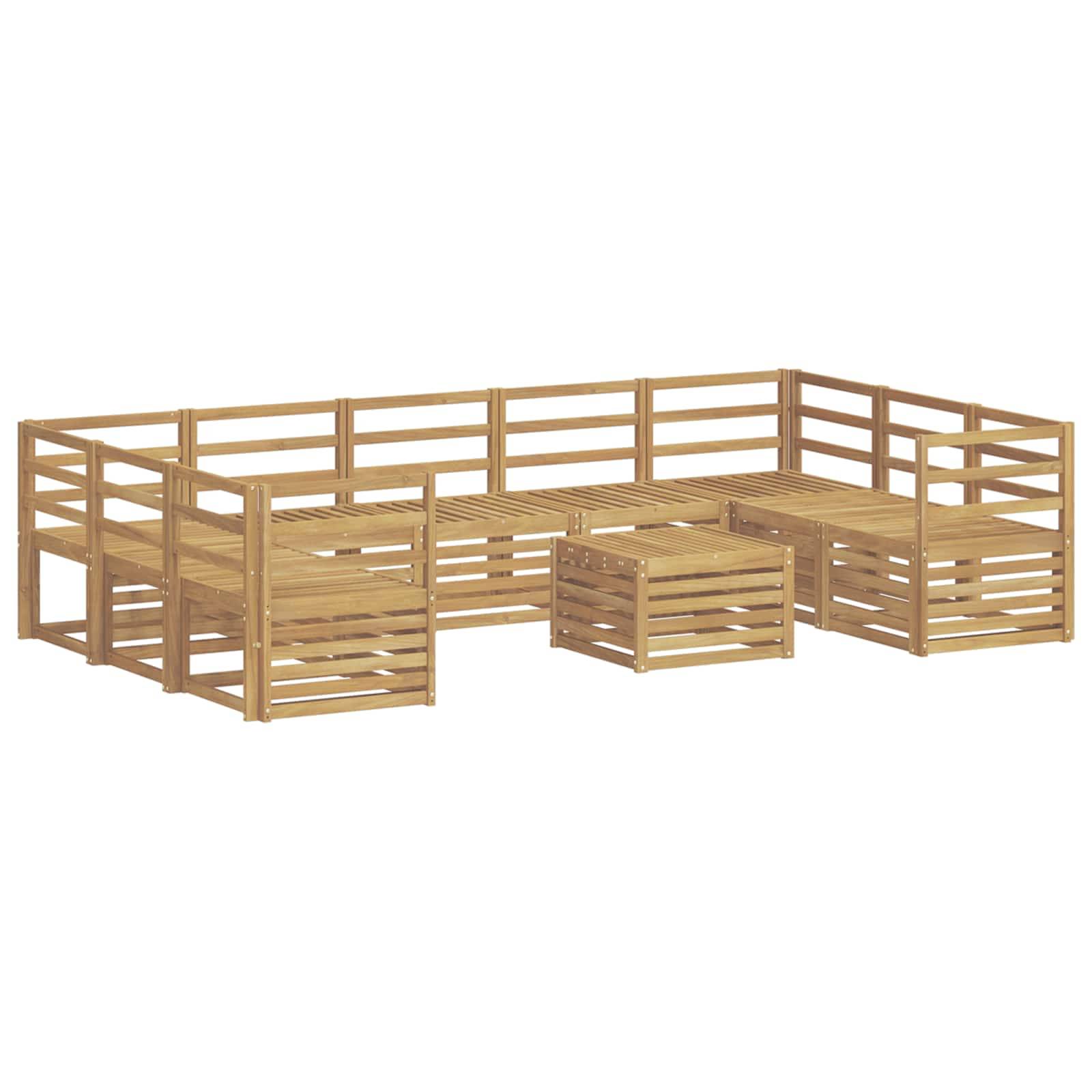 vidaXL Outdoor-Sofagarnitur 10 pcs Weiß 59 x 59 x 37 cm