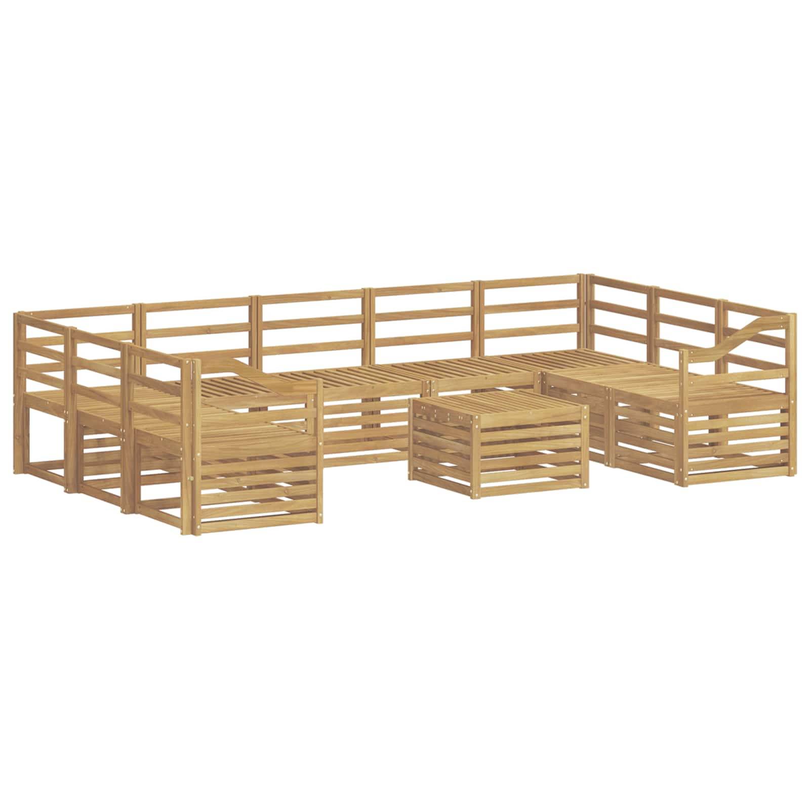 vidaXL Outdoor-Sofagarnitur 10 pcs Weiß 59 x 59 x 37 cm