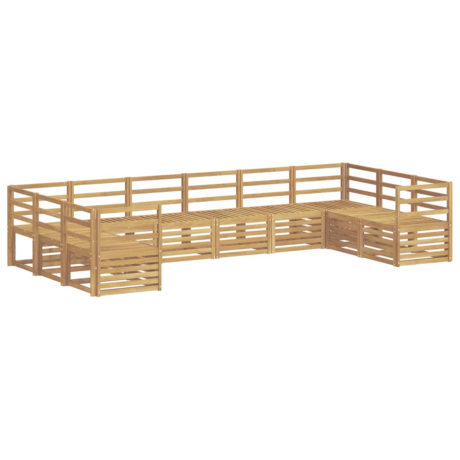 vidaXL Outdoor-Sofagarnitur 10 pcs Weiß 363 x 185,5 x 73 cm