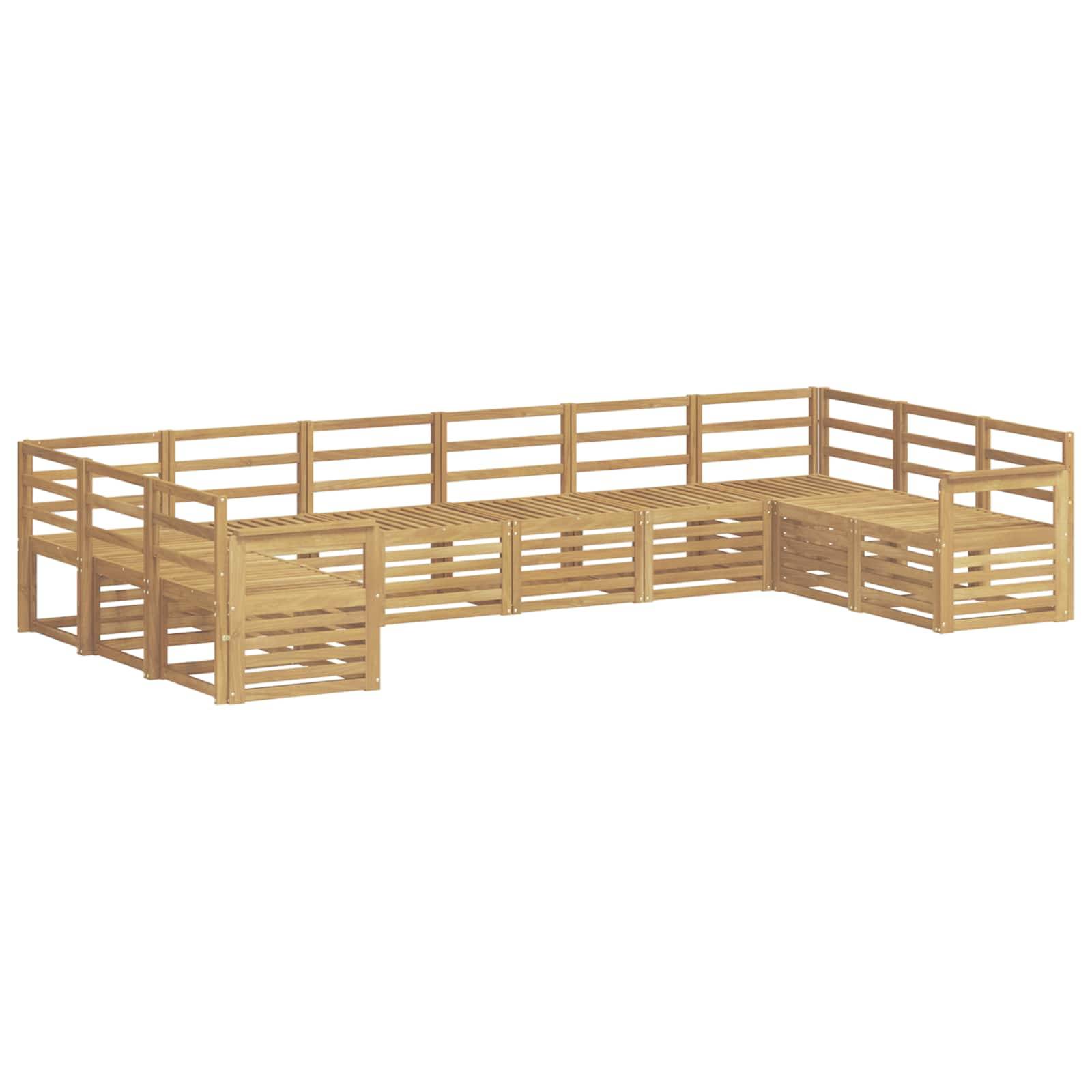 vidaXL Outdoor-Sofagarnitur 10 pcs Weiß 363 x 187,5 x 73 cm