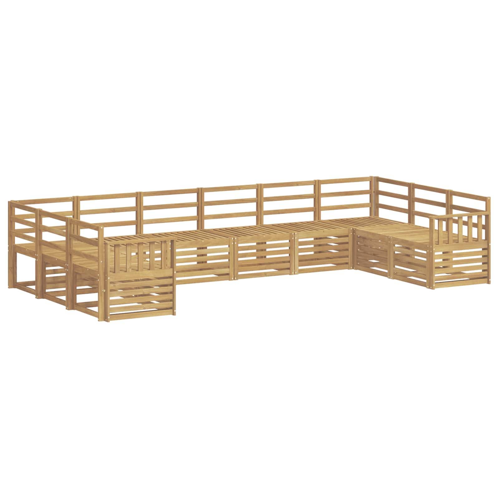 vidaXL Outdoor-Sofagarnitur 10 pcs Weiß 363 x 187,5 x 73 cm