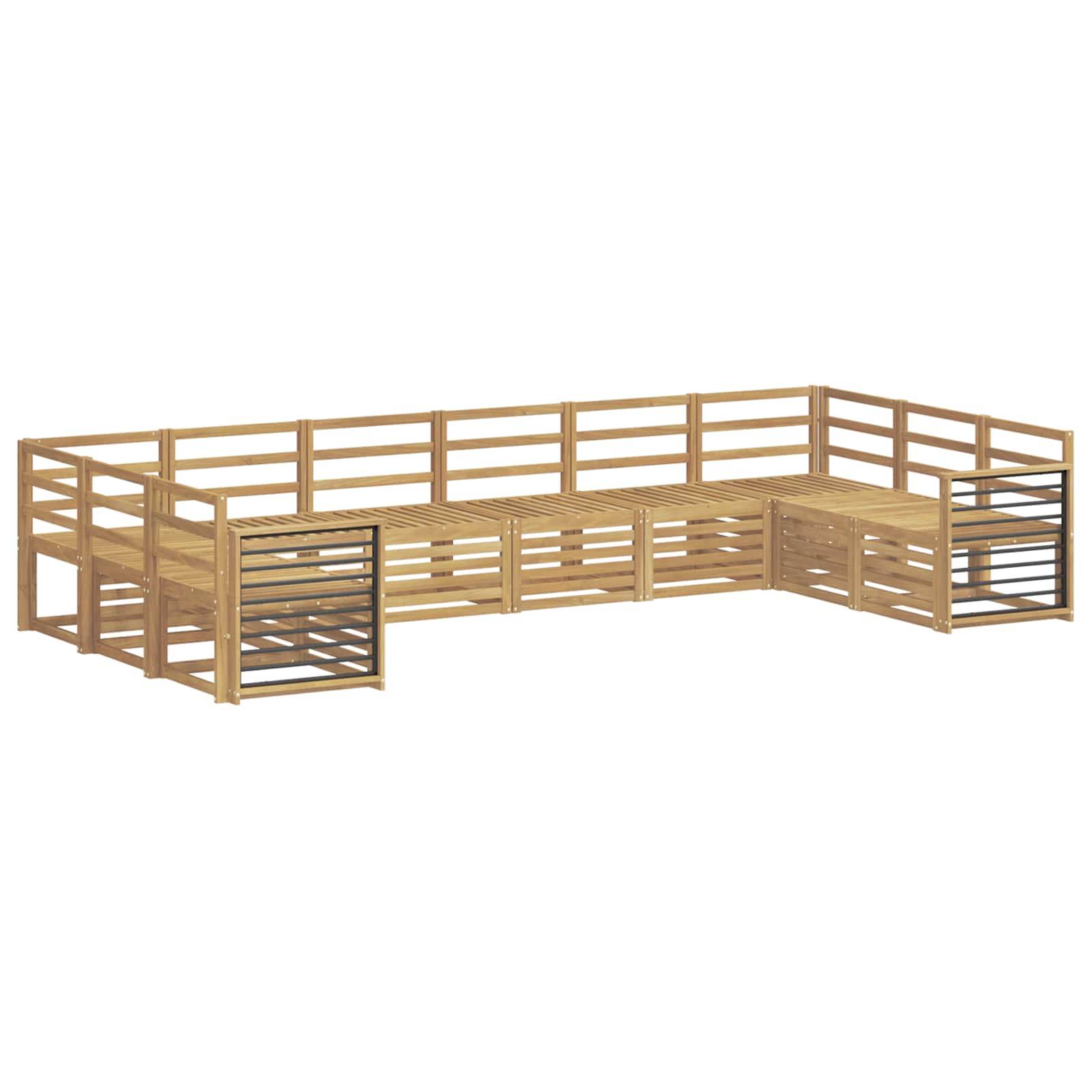 vidaXL Outdoor-Sofagarnitur 10 pcs Weiß 363 x 187,5 x 73 cm