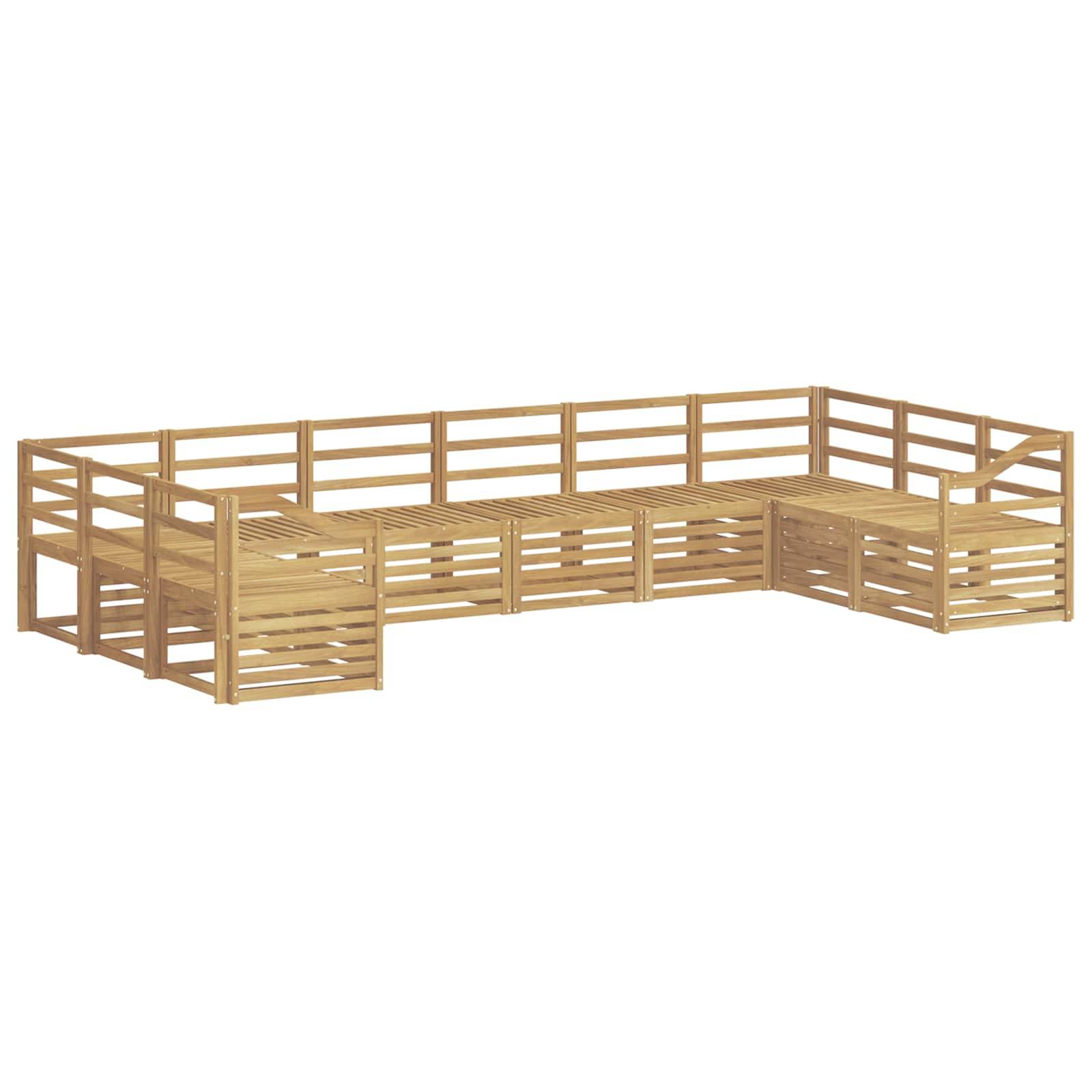 vidaXL Outdoor-Sofagarnitur 10 pcs Weiß 363 x 185,5 x 73 cm