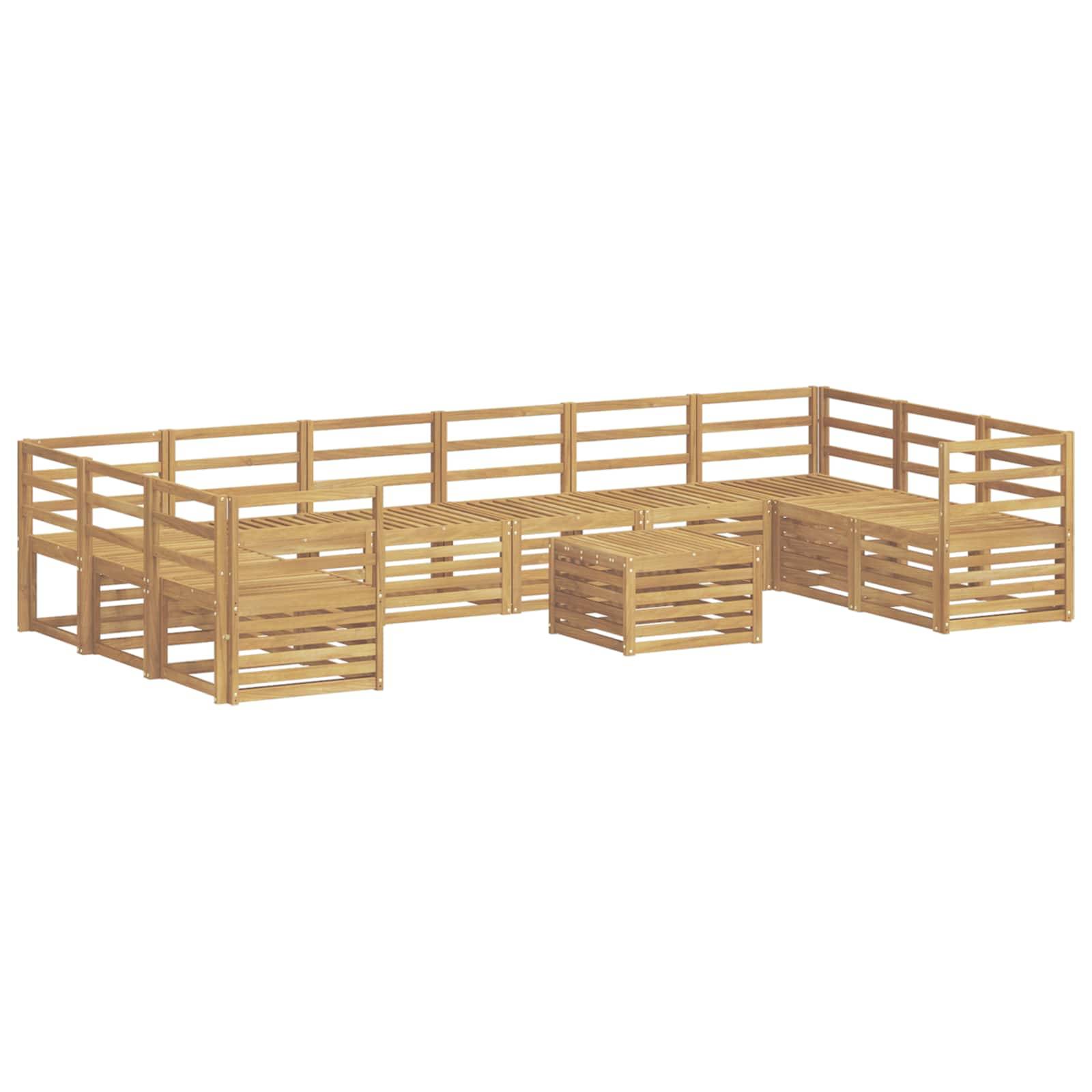 vidaXL Outdoor-Sofagarnitur 11 pcs Weiß 59 x 59 x 37 cm