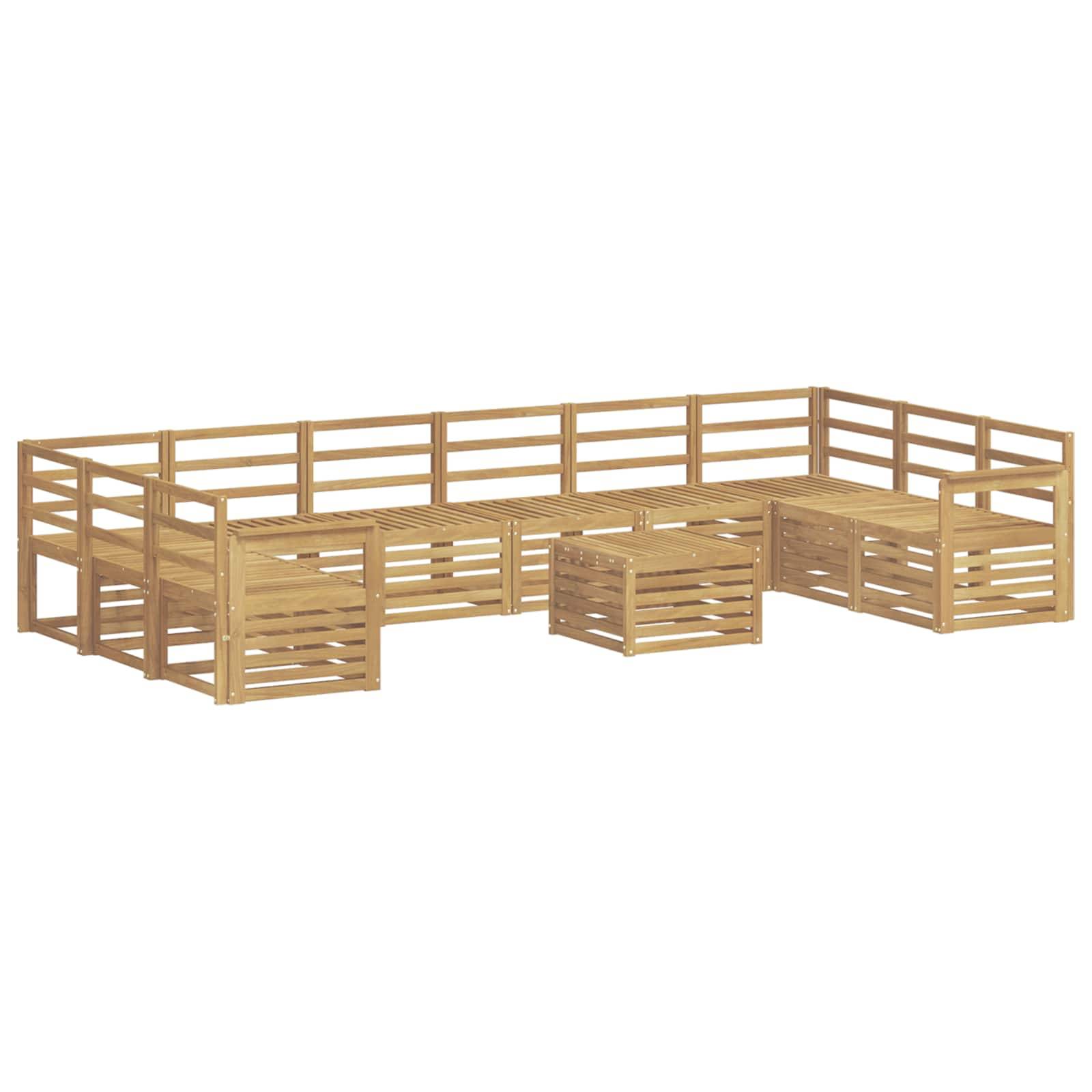 vidaXL Outdoor-Sofagarnitur 11 pcs Weiß 59 x 59 x 37 cm
