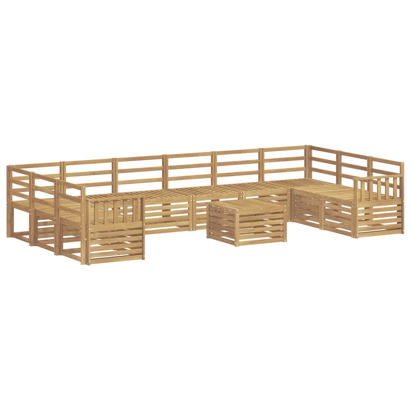 vidaXL Outdoor-Sofagarnitur 11 pcs Weiß 59 x 59 x 37 cm