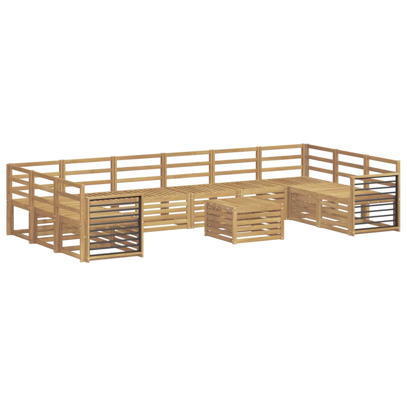 vidaXL Outdoor-Sofagarnitur 11 pcs Weiß 59 x 59 x 37 cm