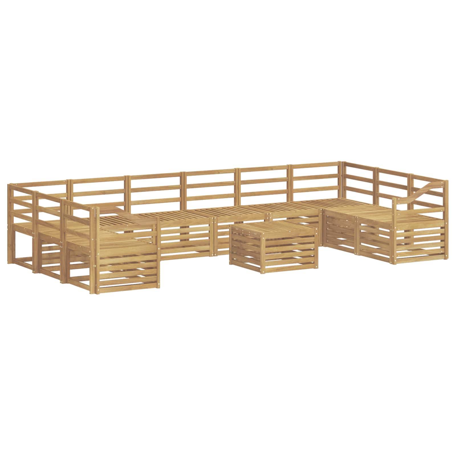 vidaXL Outdoor-Sofagarnitur 11 pcs Weiß 59 x 59 x 37 cm