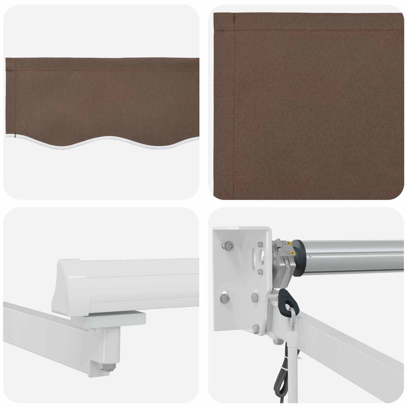 vidaXL Ausziehbare Markise Taupe 3,5 x 2,5 m Polyester und Metall