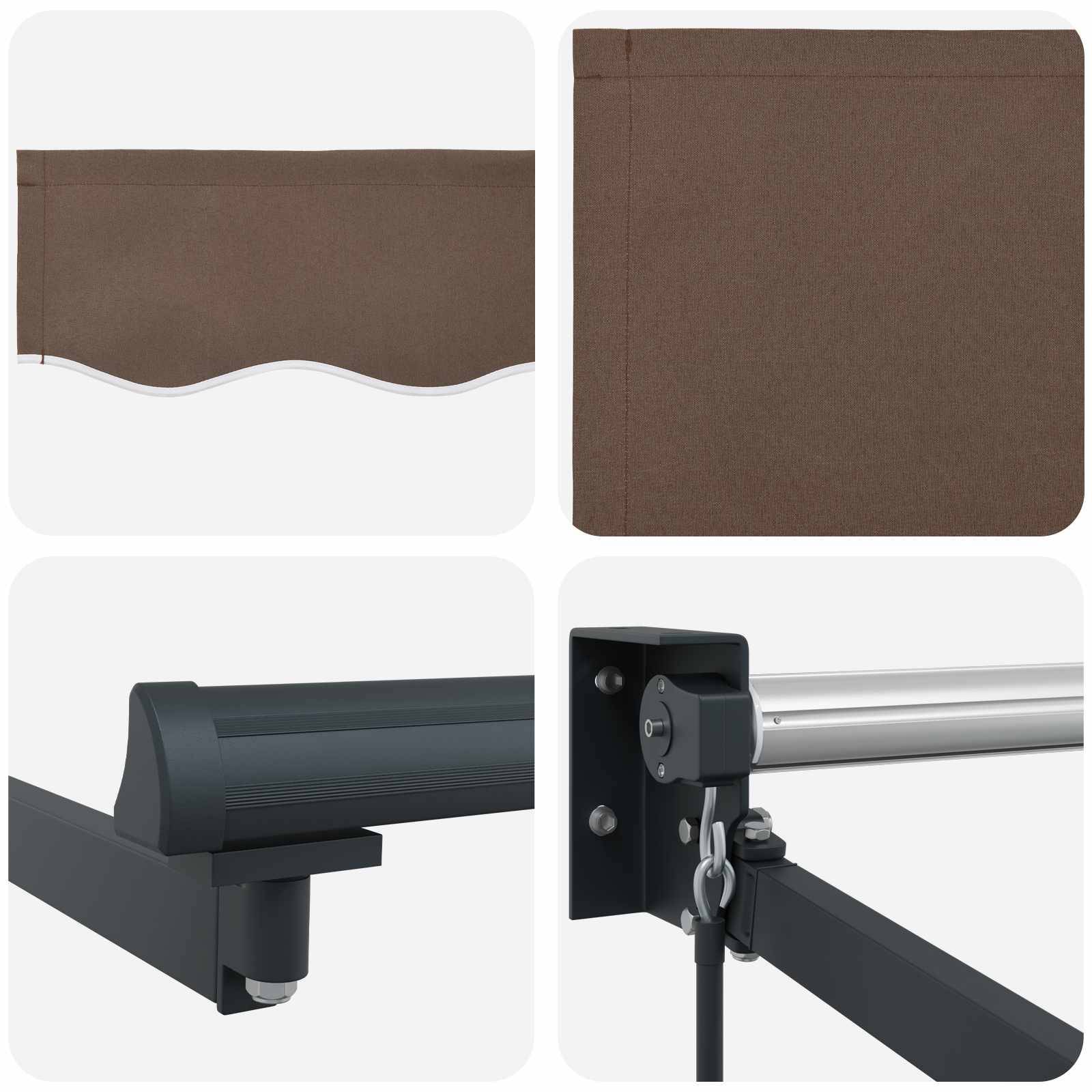 vidaXL Ausziehbare Markise Taupe 3 x 2,5 m