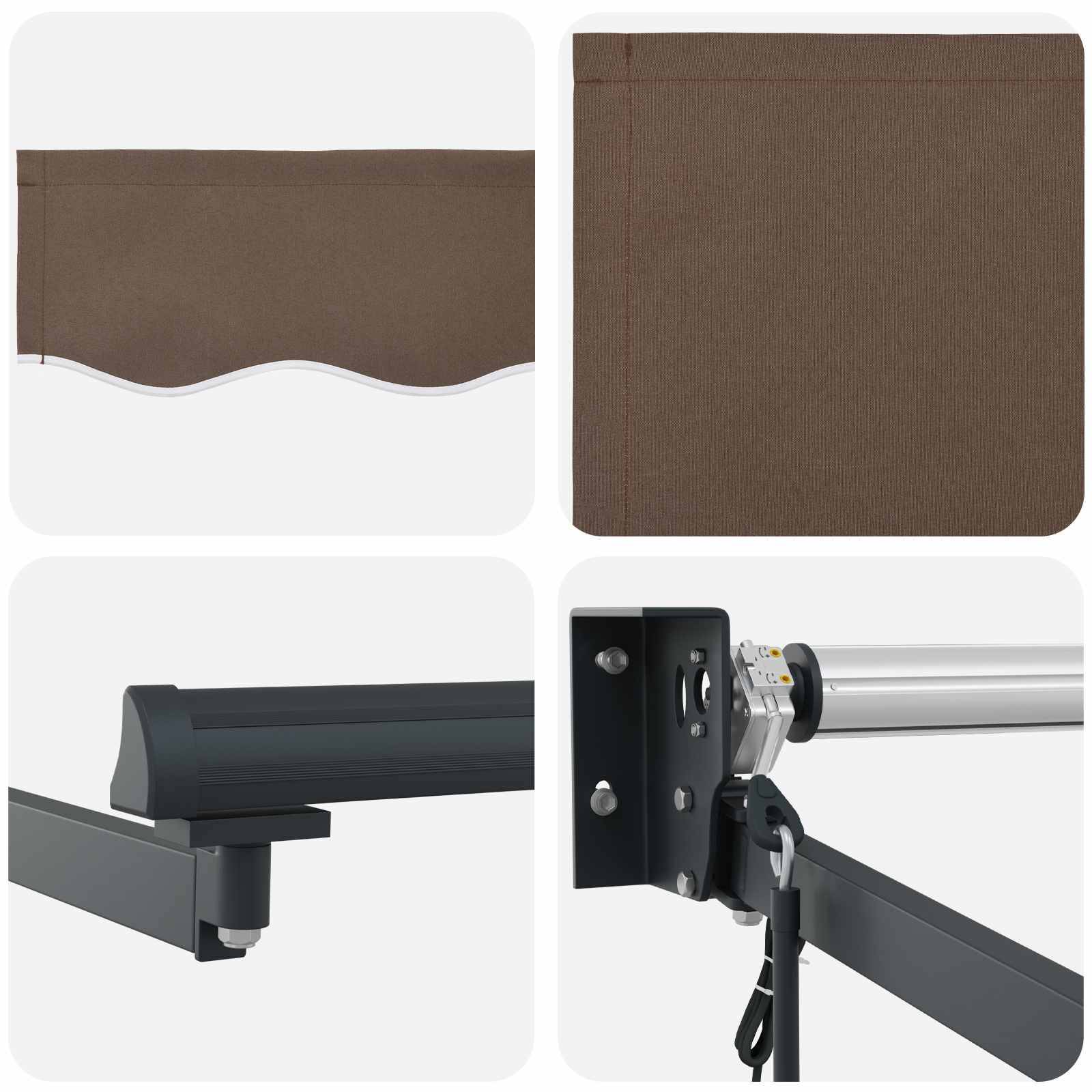 vidaXL Ausziehbare Markise Taupe 3 x 2,5 m Polyester und Metall
