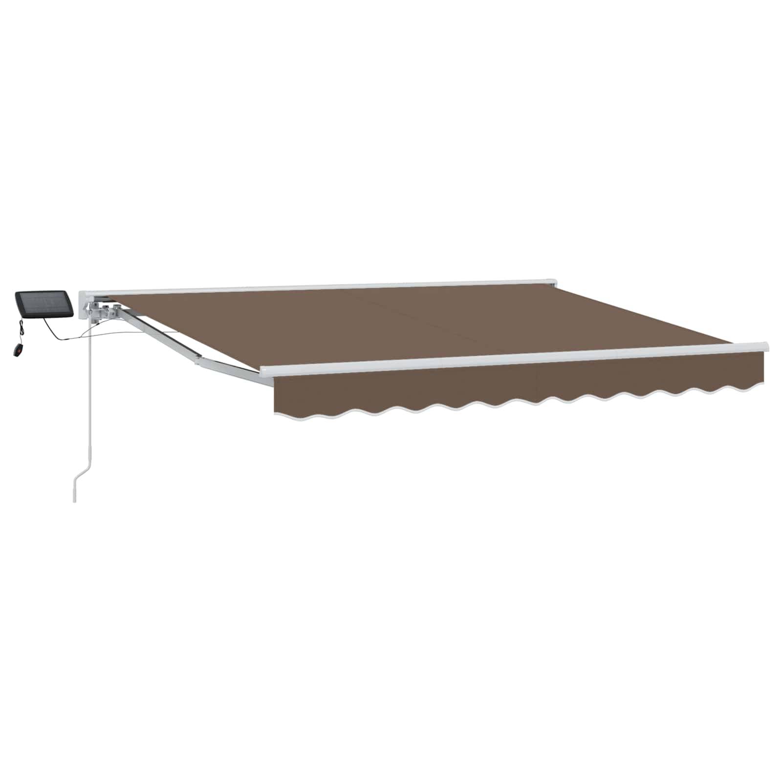 vidaXL Manueller Markisenrahmen mit LEDs Taupe 3,5 x 2 m
