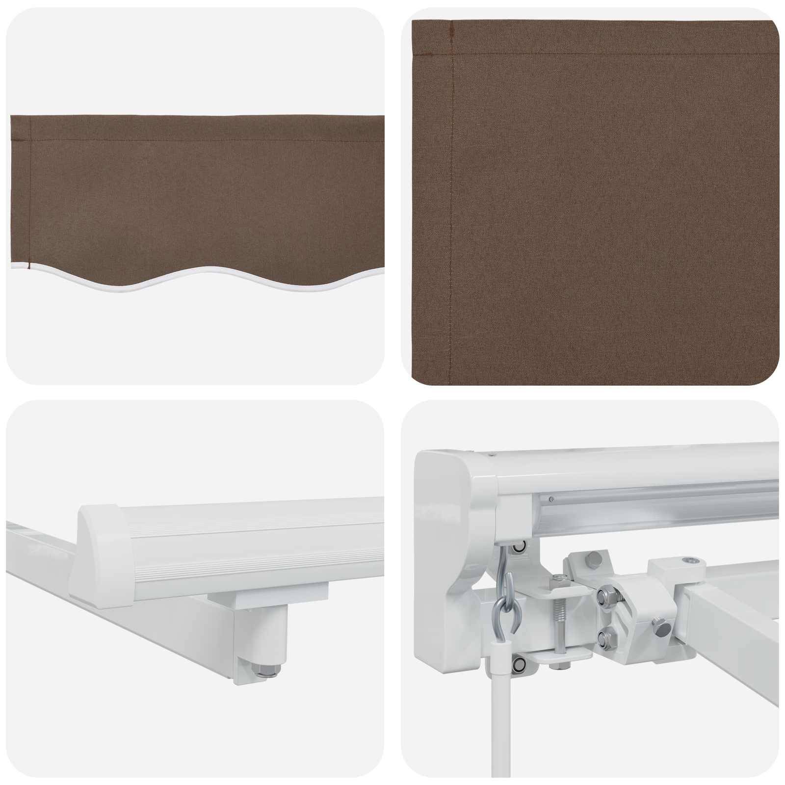 vidaXL Manueller Markisenrahmen mit LEDs Taupe 3,5 x 2 m