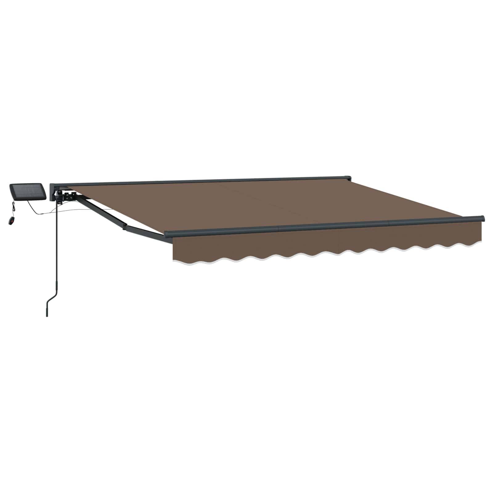 vidaXL Manueller Markisenrahmen mit LEDs Taupe 5 x 3 m