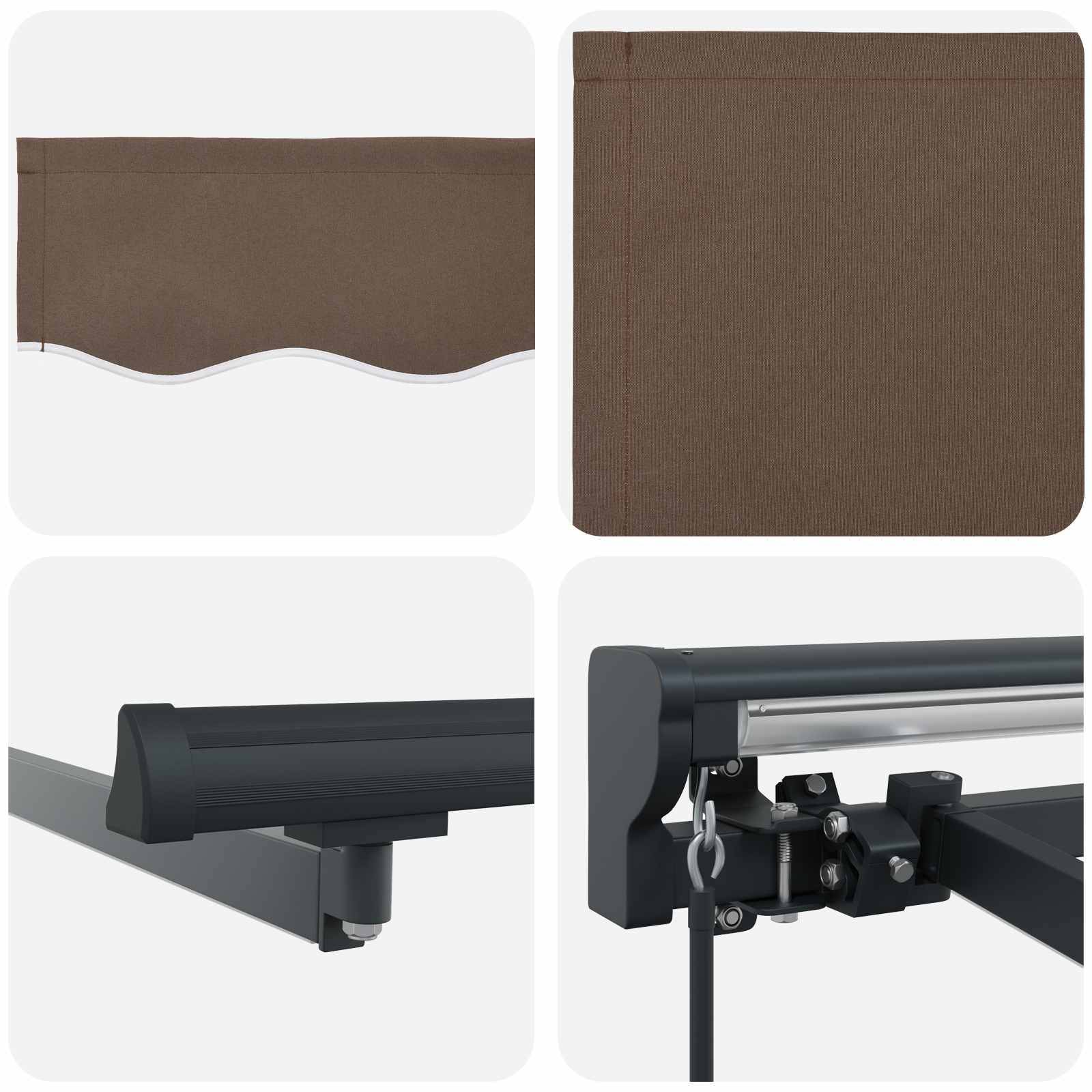 vidaXL Manueller Markisenrahmen mit LEDs Taupe 5 x 3 m