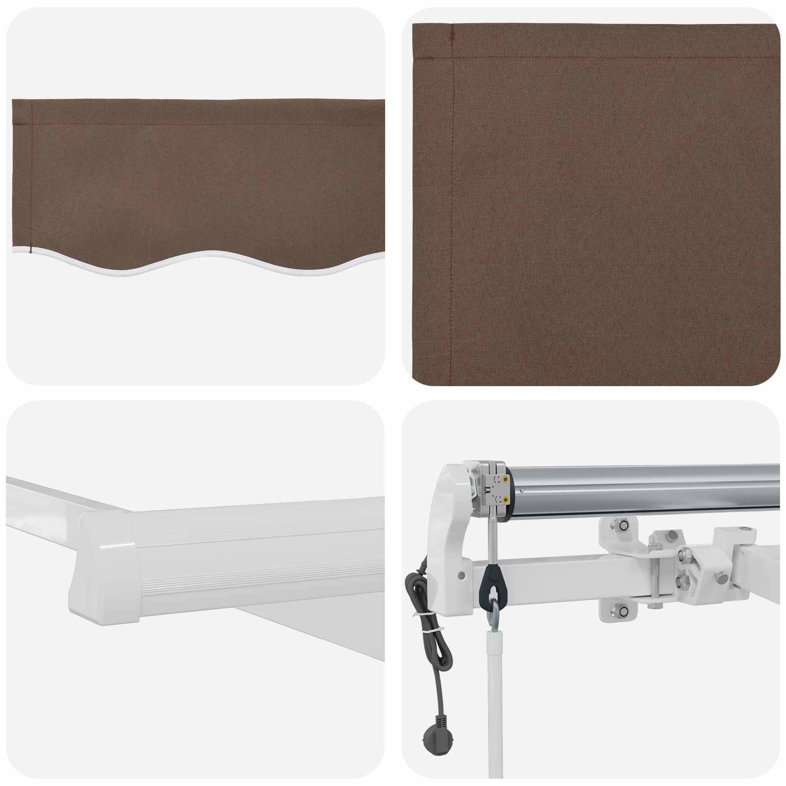 vidaXL Ausziehbare Markise Taupe 300 x 250 cm Stoff und Aluminium
