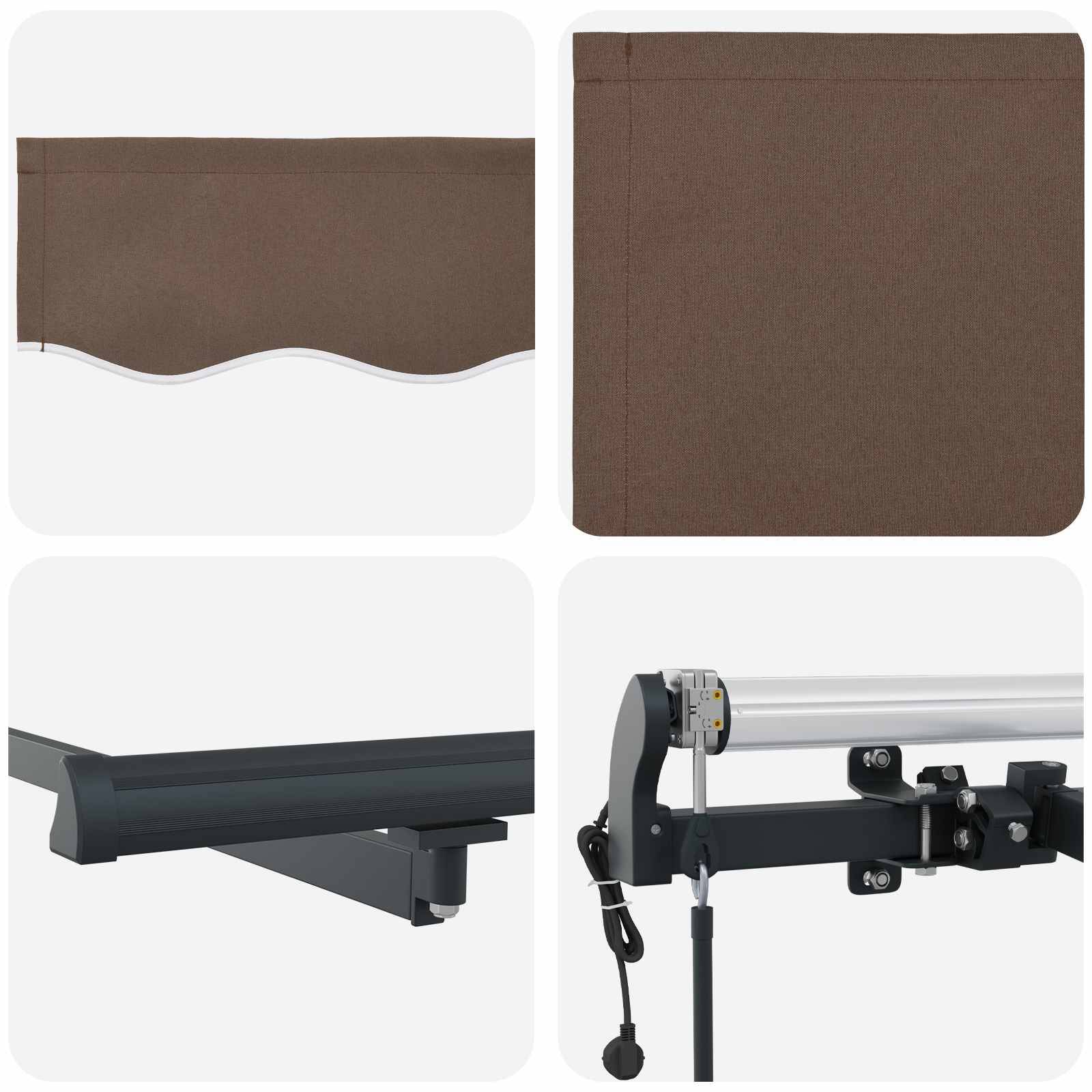 vidaXL Einziehbare Markise Taupe 3,5 x 2 m Stoff
