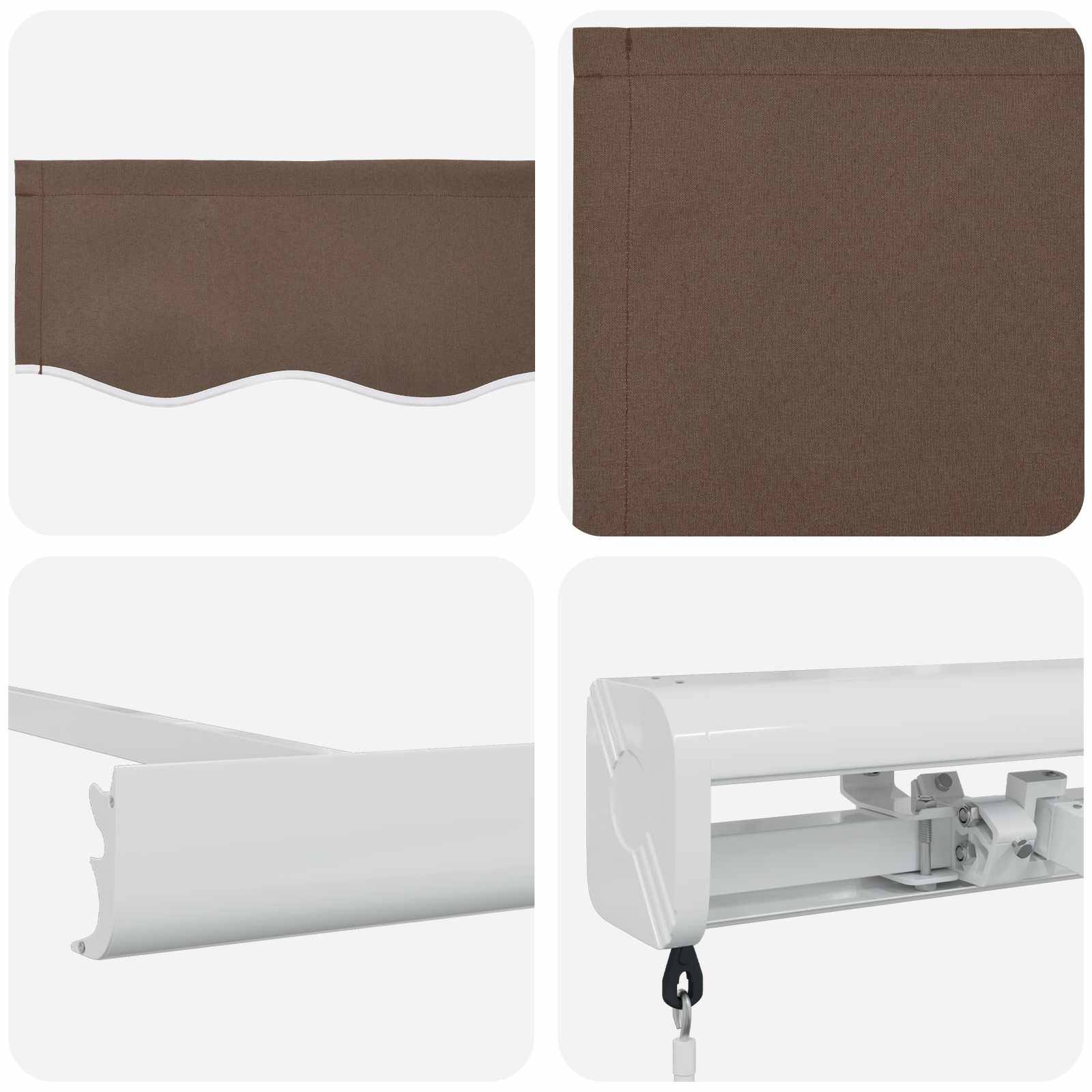 vidaXL Ausziehbare Markise Taupe 300 x 250 cm Leinen und Aluminium