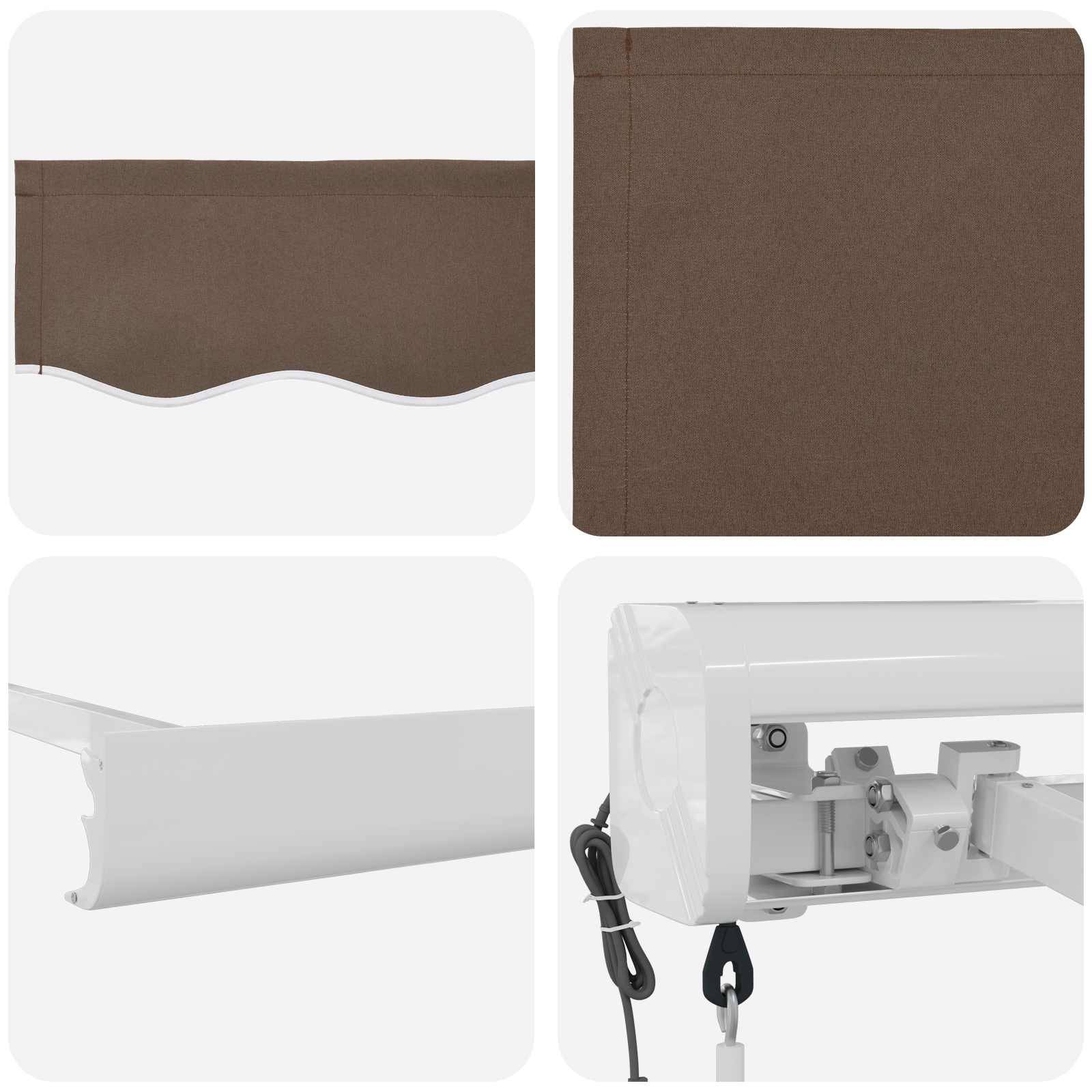 vidaXL Ausziehbare Markise Taupe 350 x 250 cm Stoff und Metall