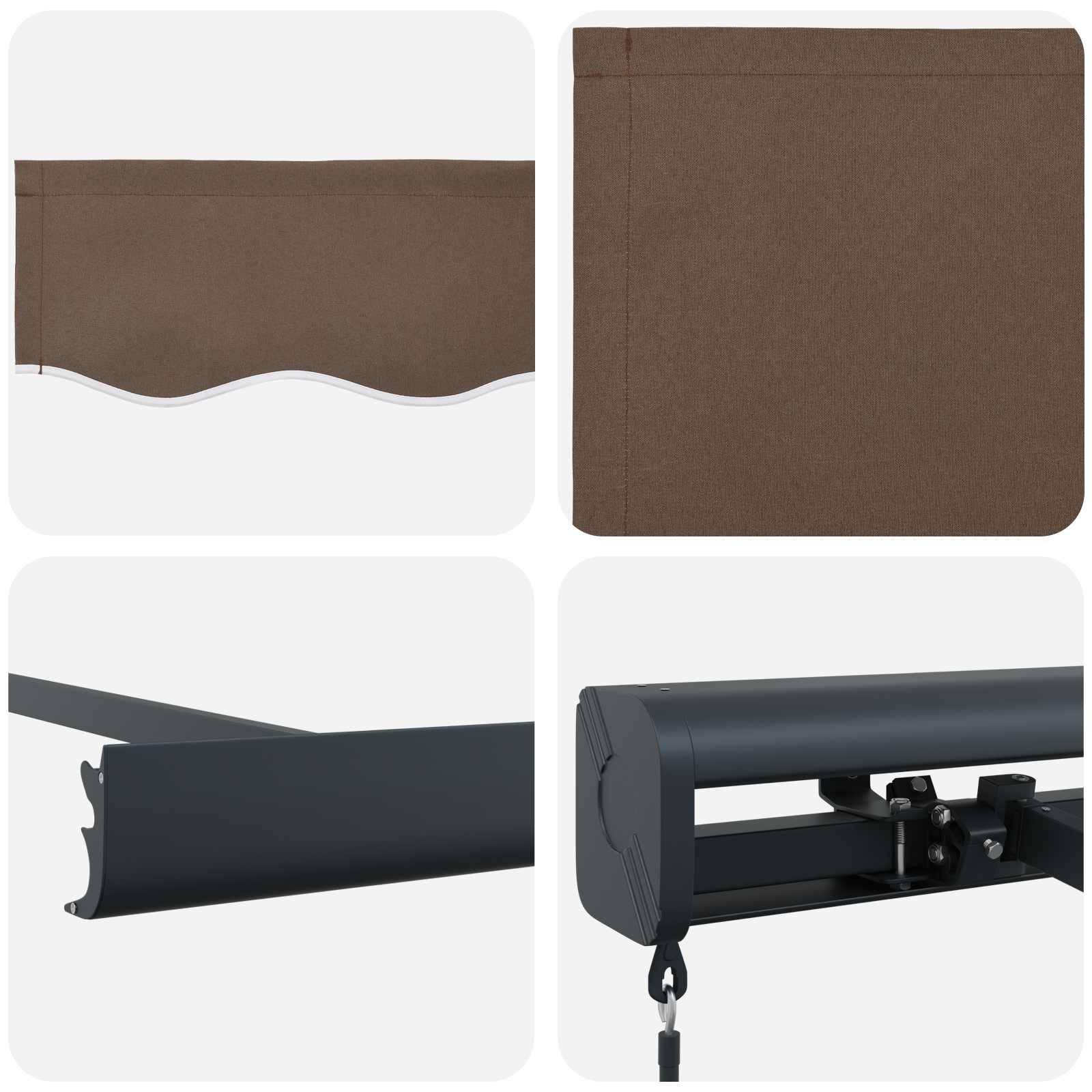 vidaXL Einziehbare Markise Taupe 450 x 300 cm Stoff und Metall